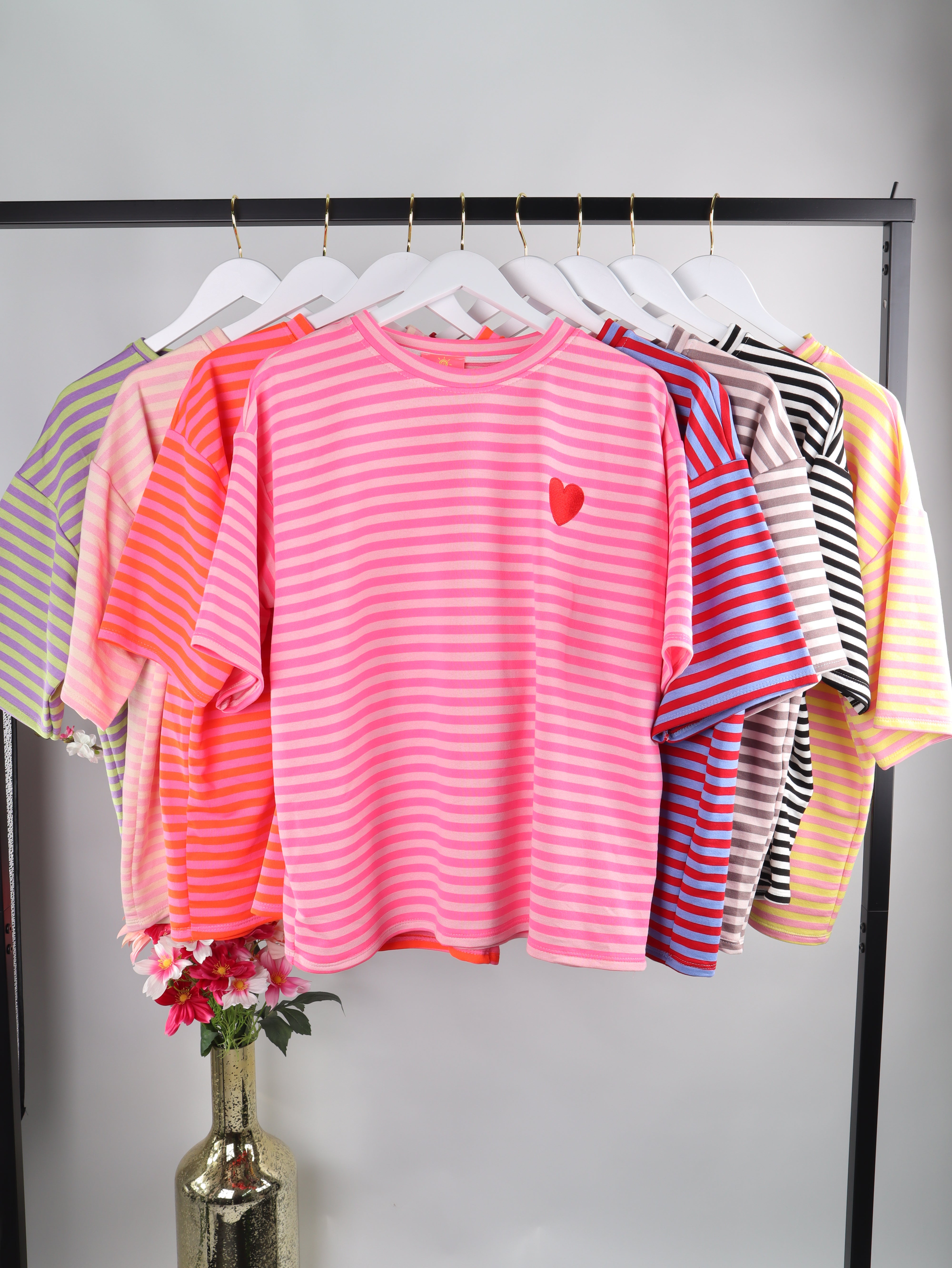 Streifen-Shirt mit Herz