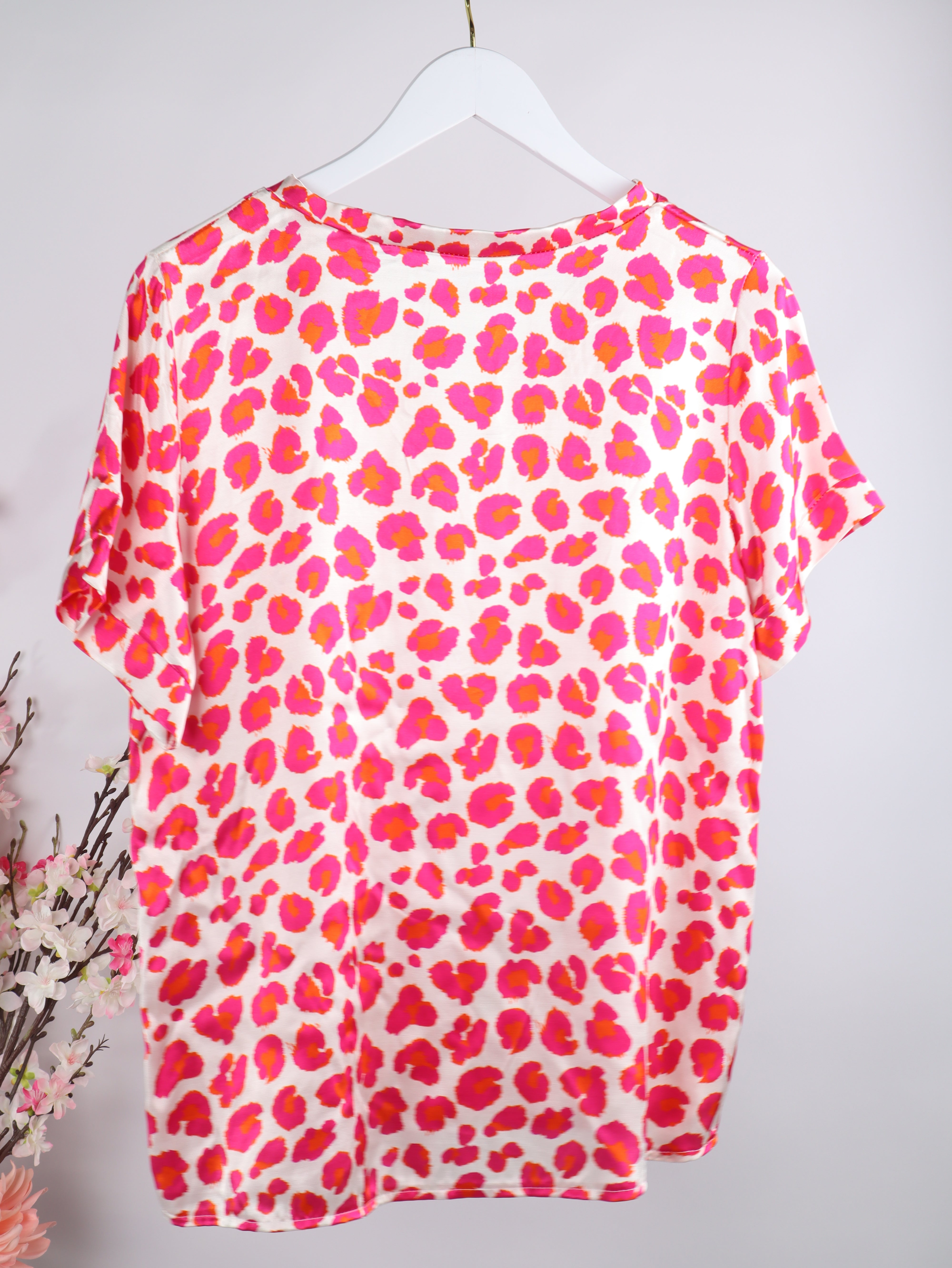 Viskose-Bluse mit Leo-Print