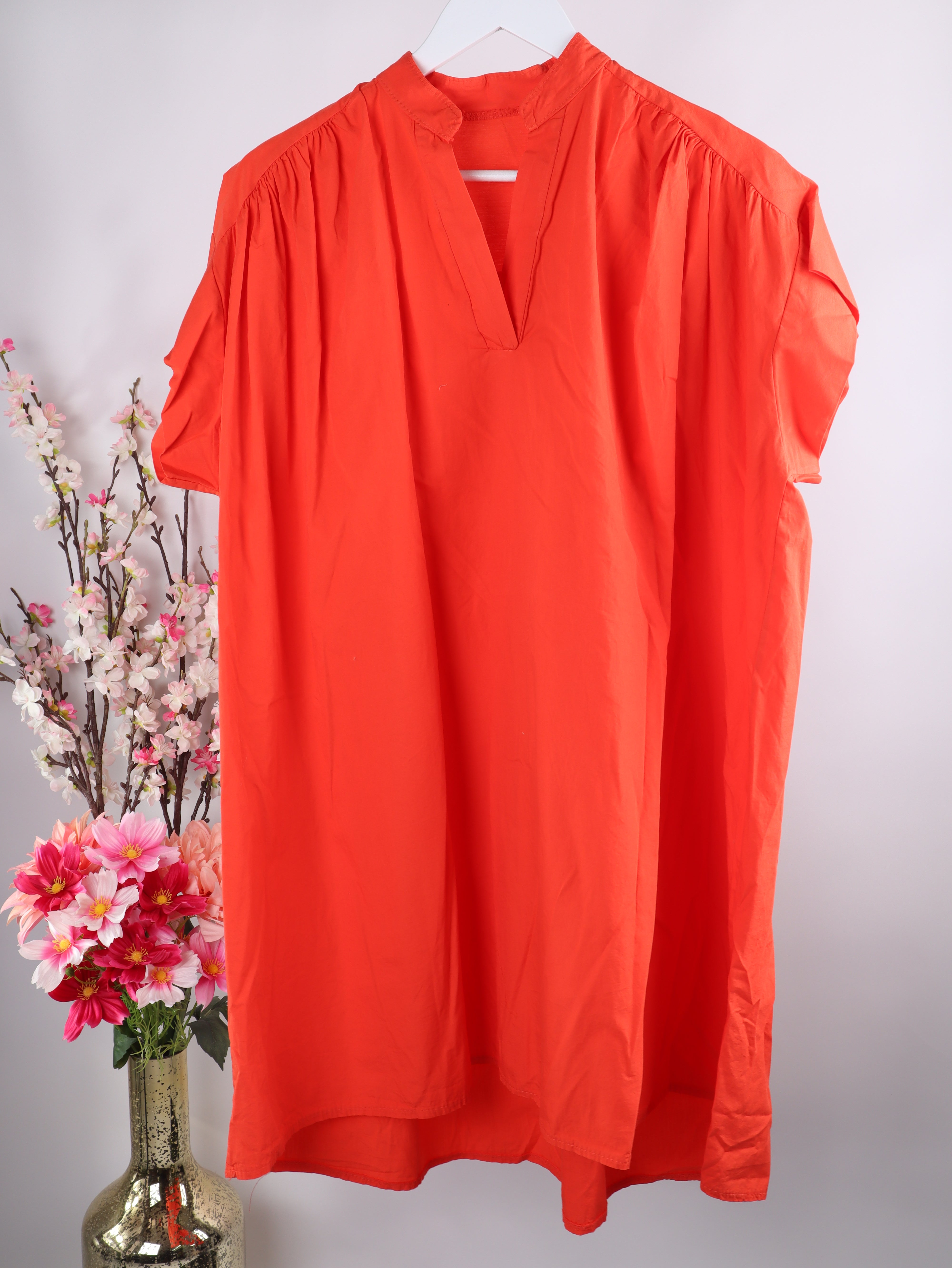 Lange Oversize Baumwoll-Tunika