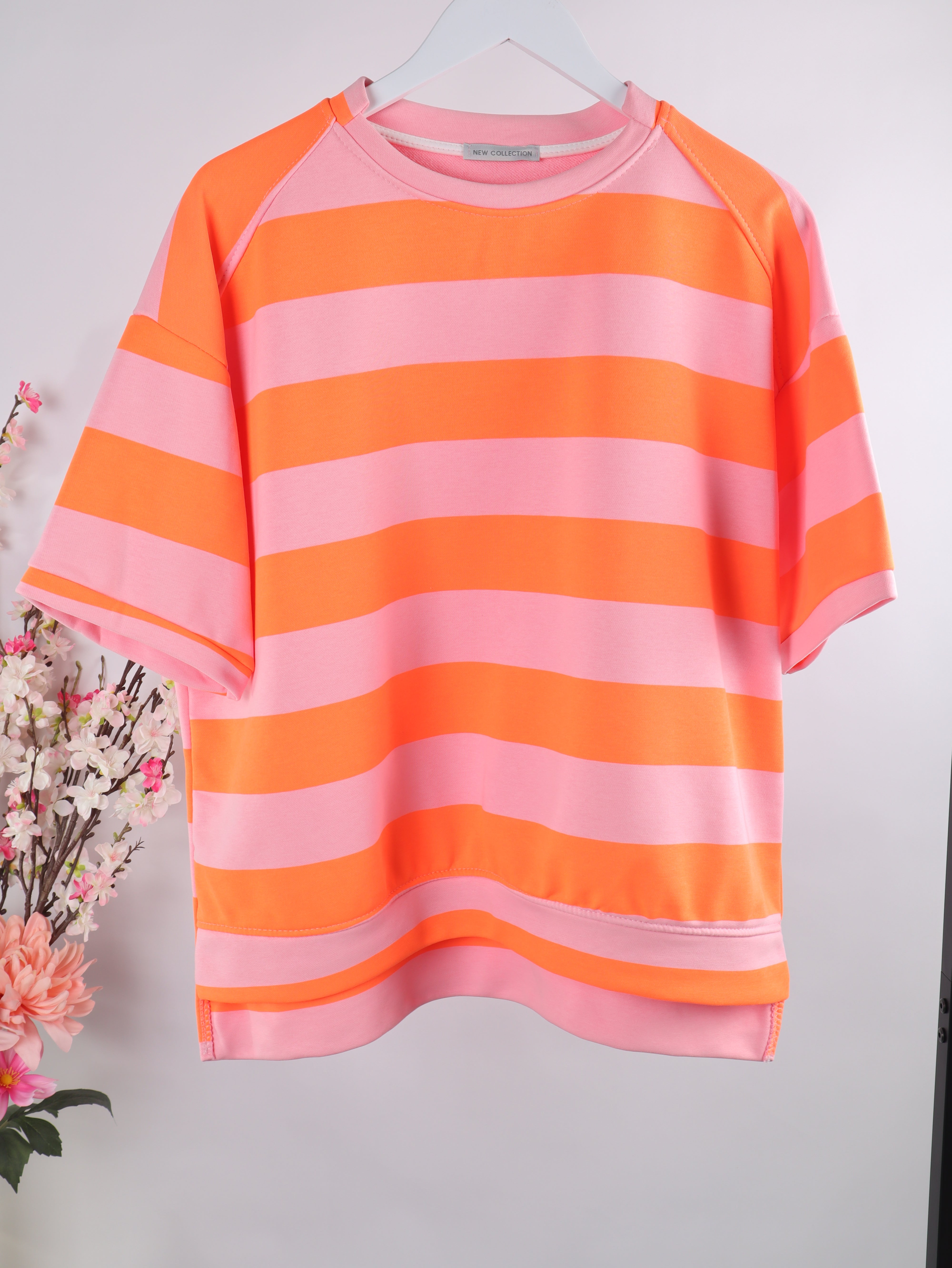 Kurzarm-Sweatshirt Streifen