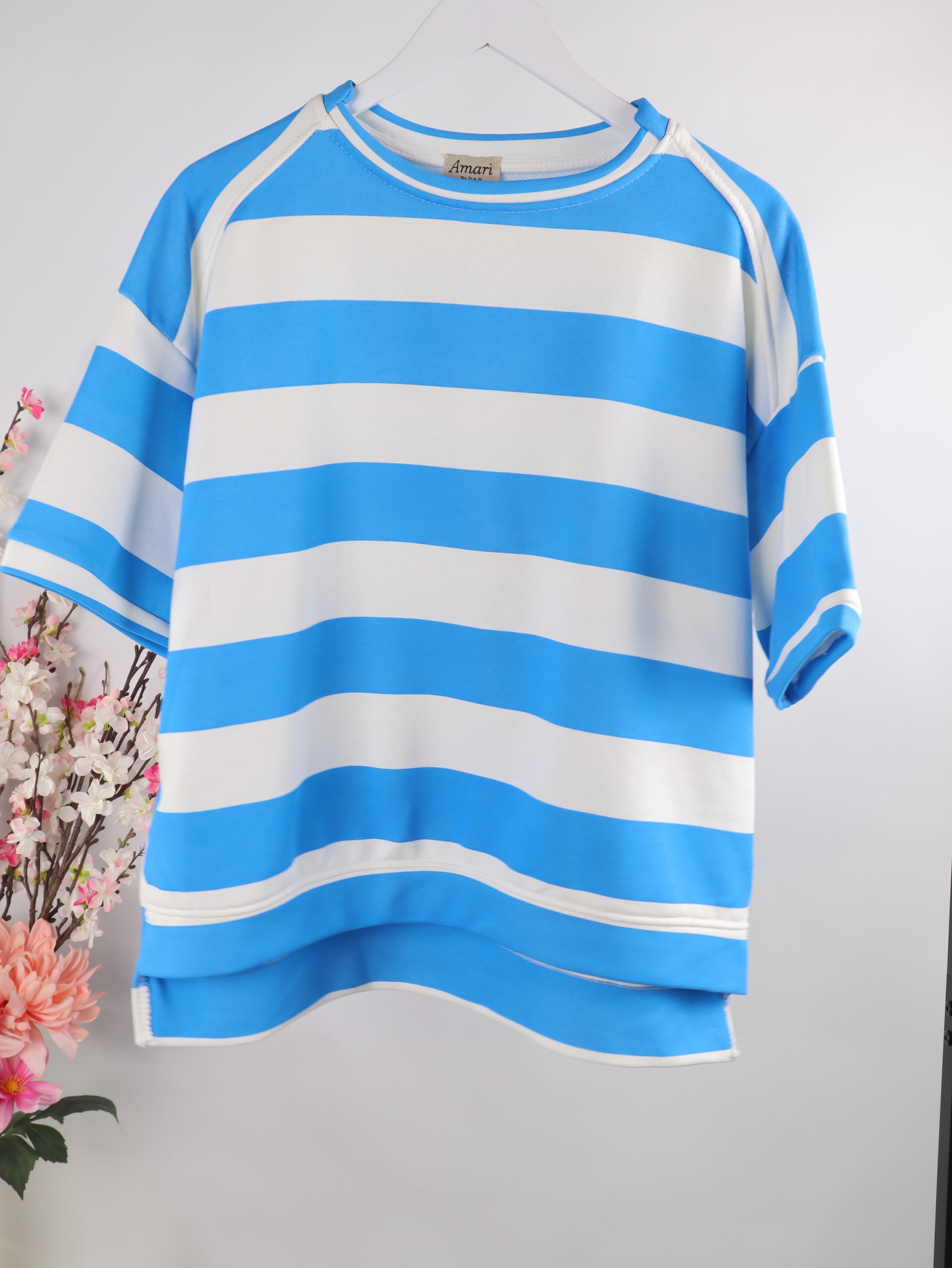 Kurzarm-Sweatshirt Streifen