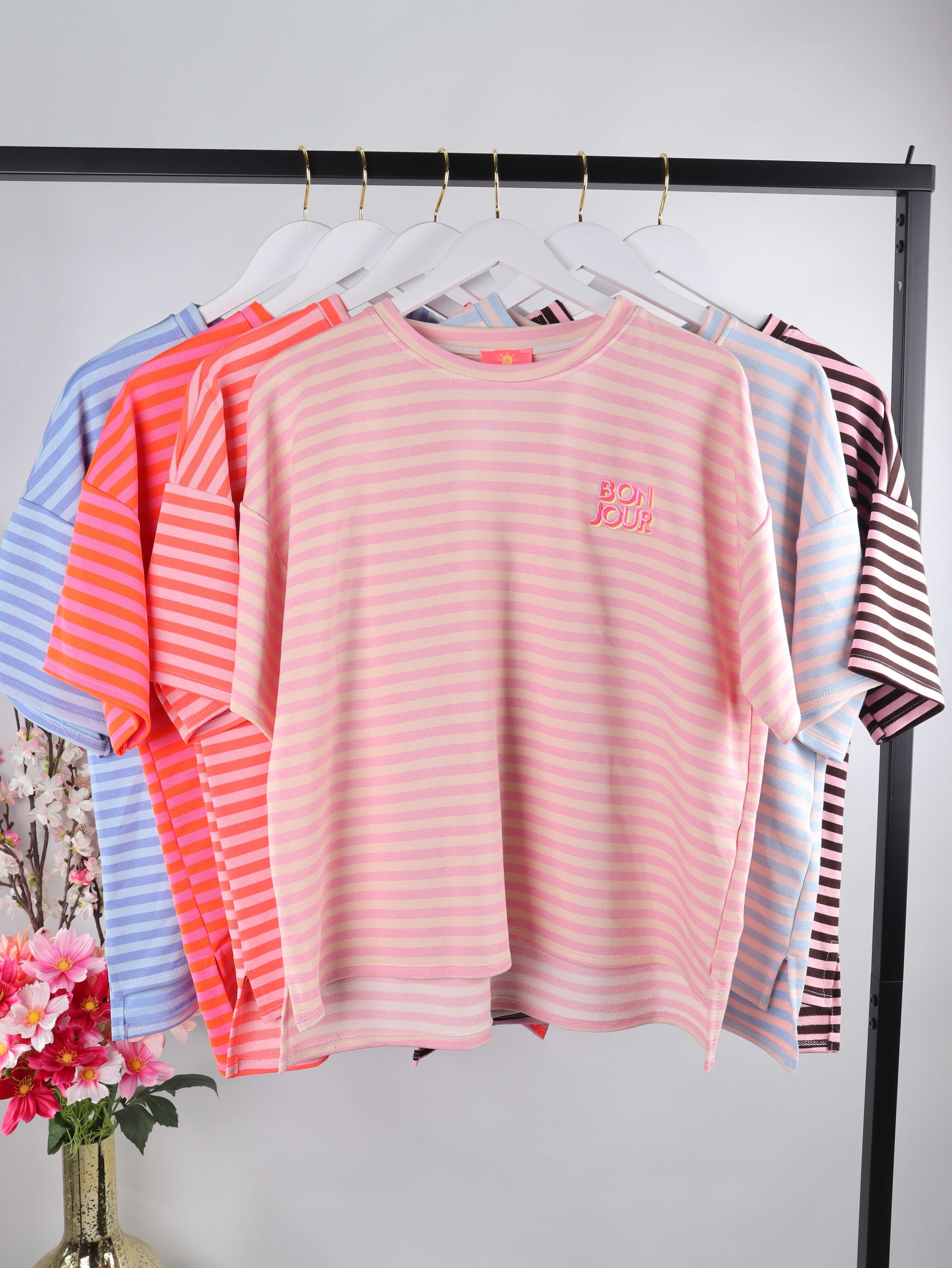 Oversize Streifen-Shirt Bonjour