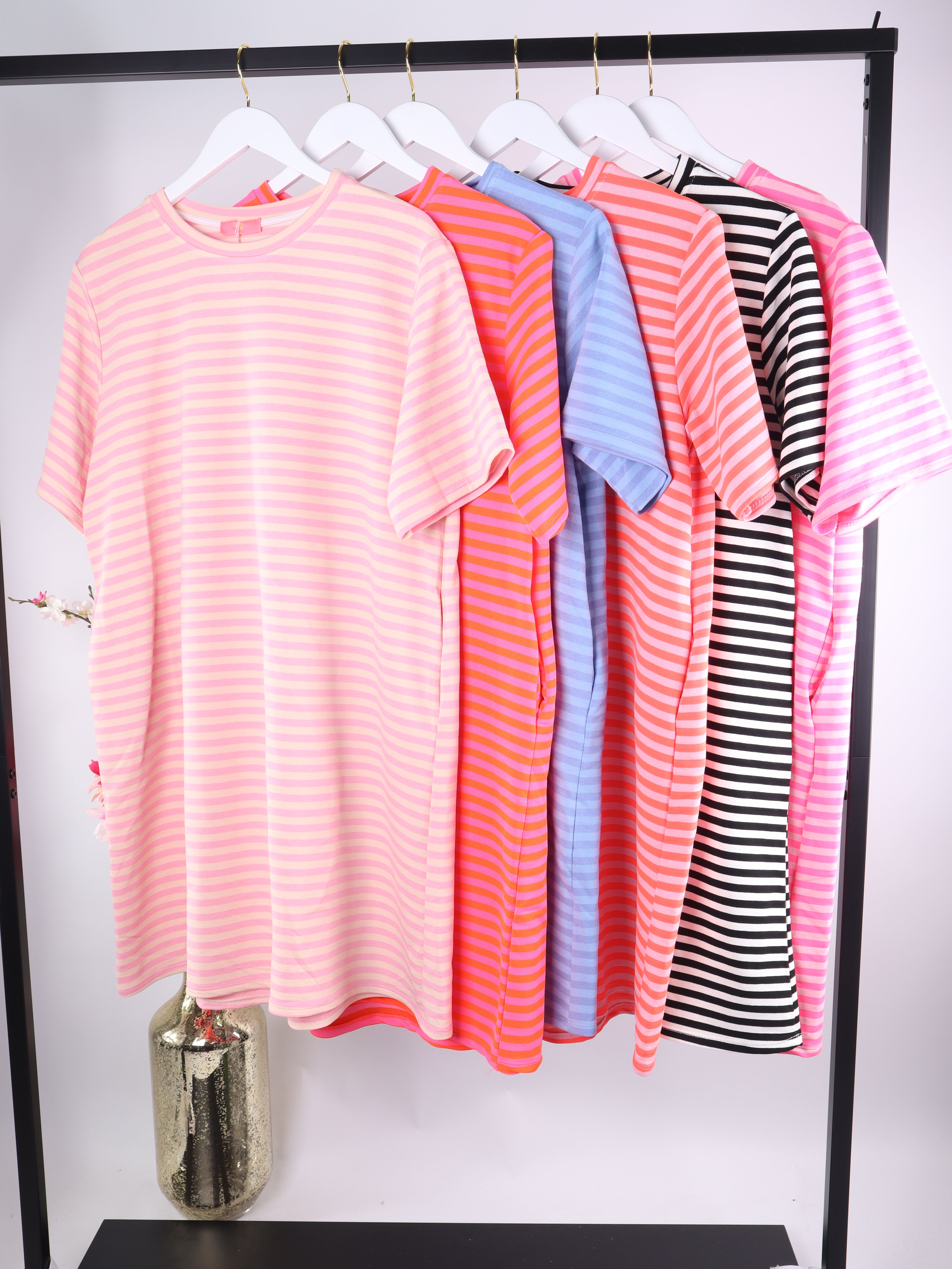 Streifen Shirtkleid