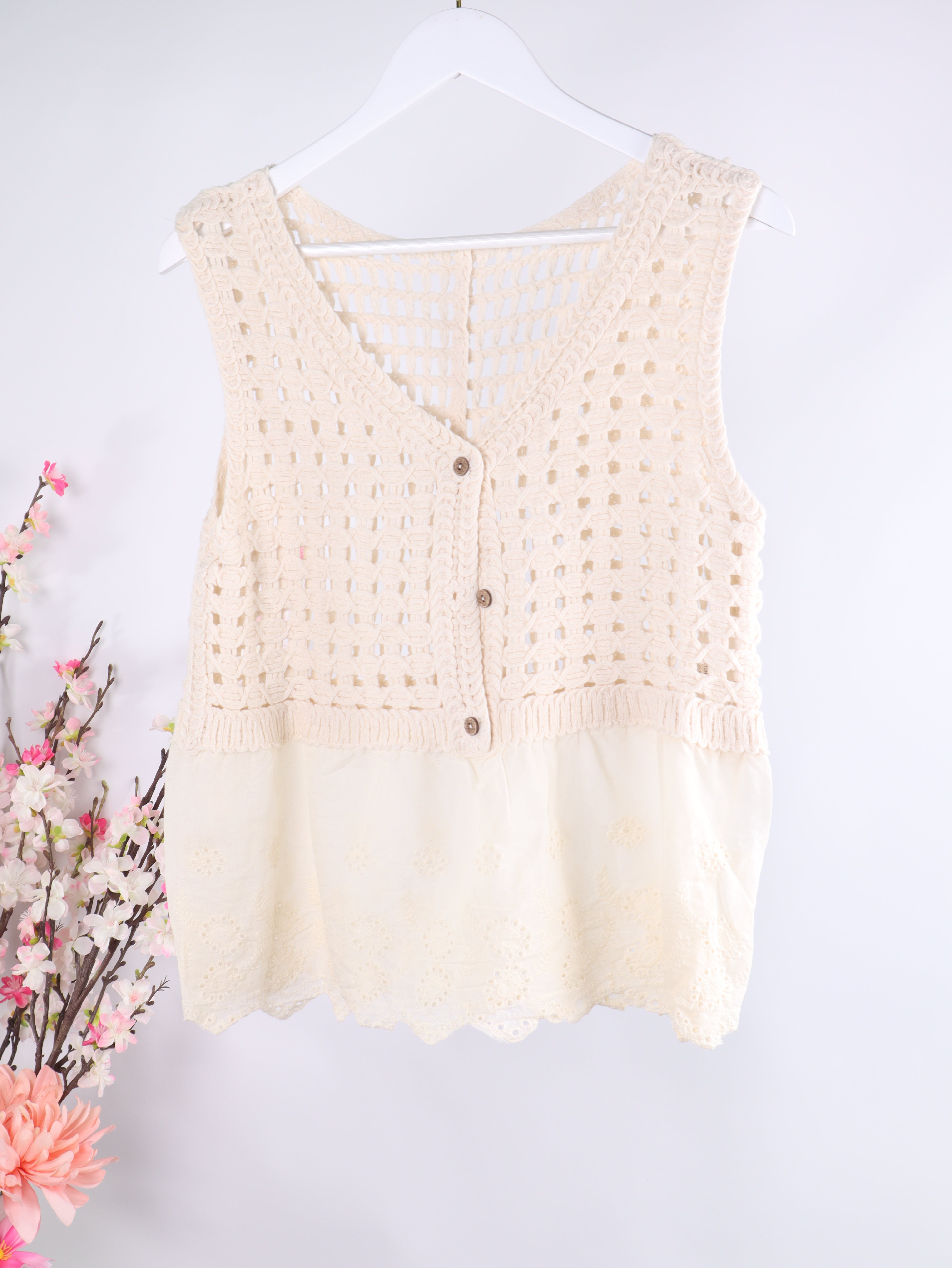 Boho Häkel-Top mit Volant