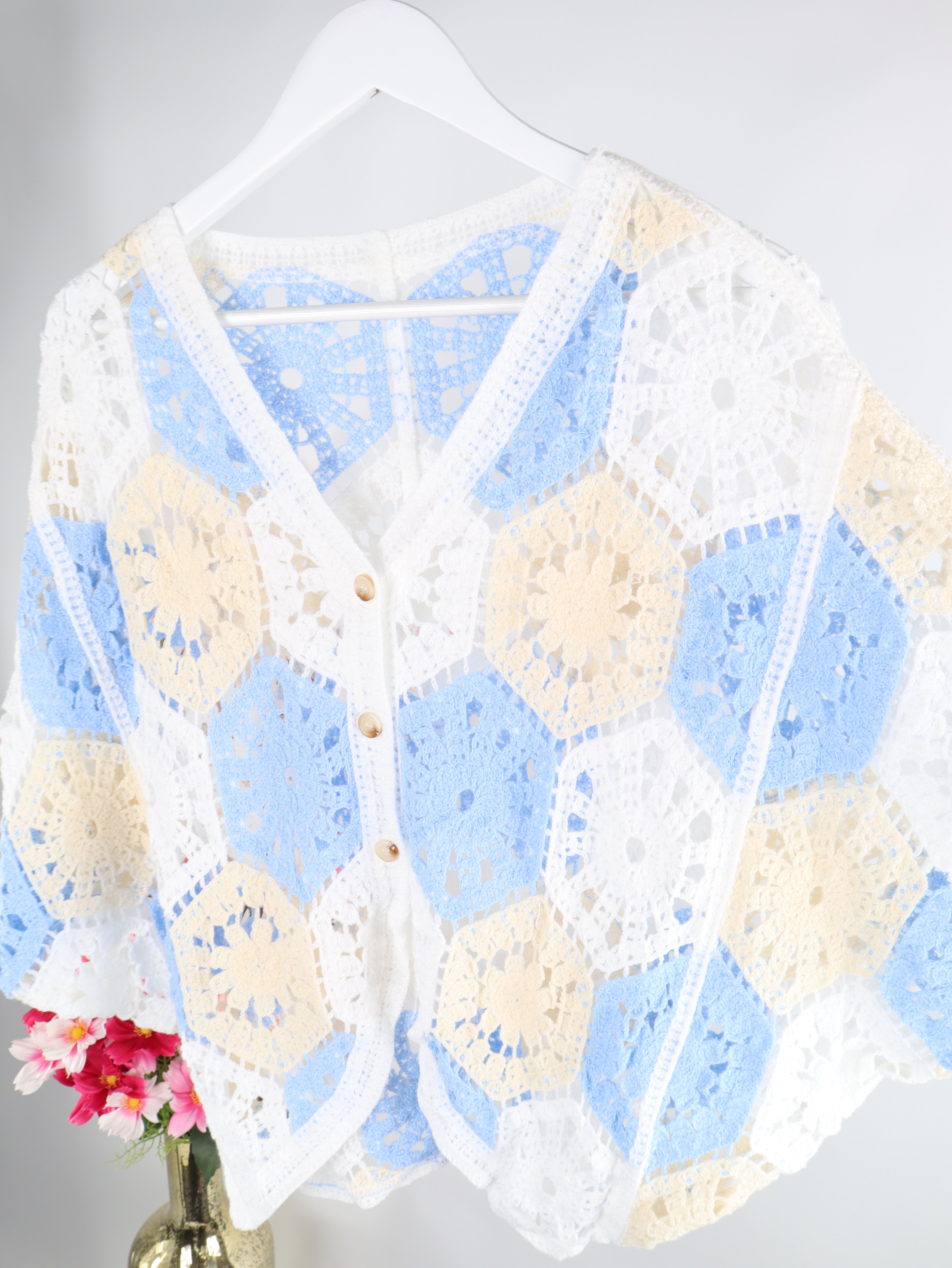 Boho Häkel Cardigan Multicolor