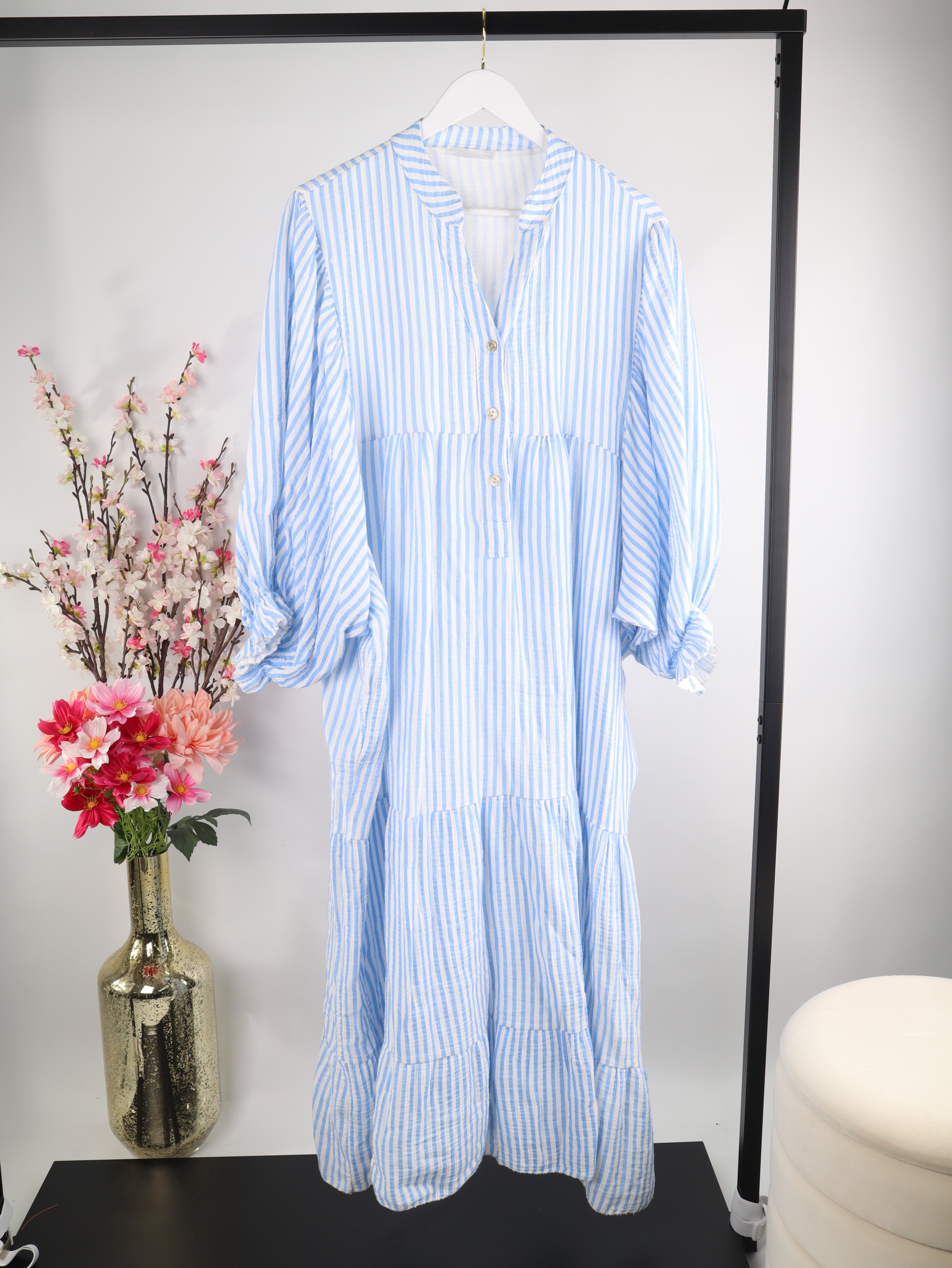 Musselin Kleid Streifen