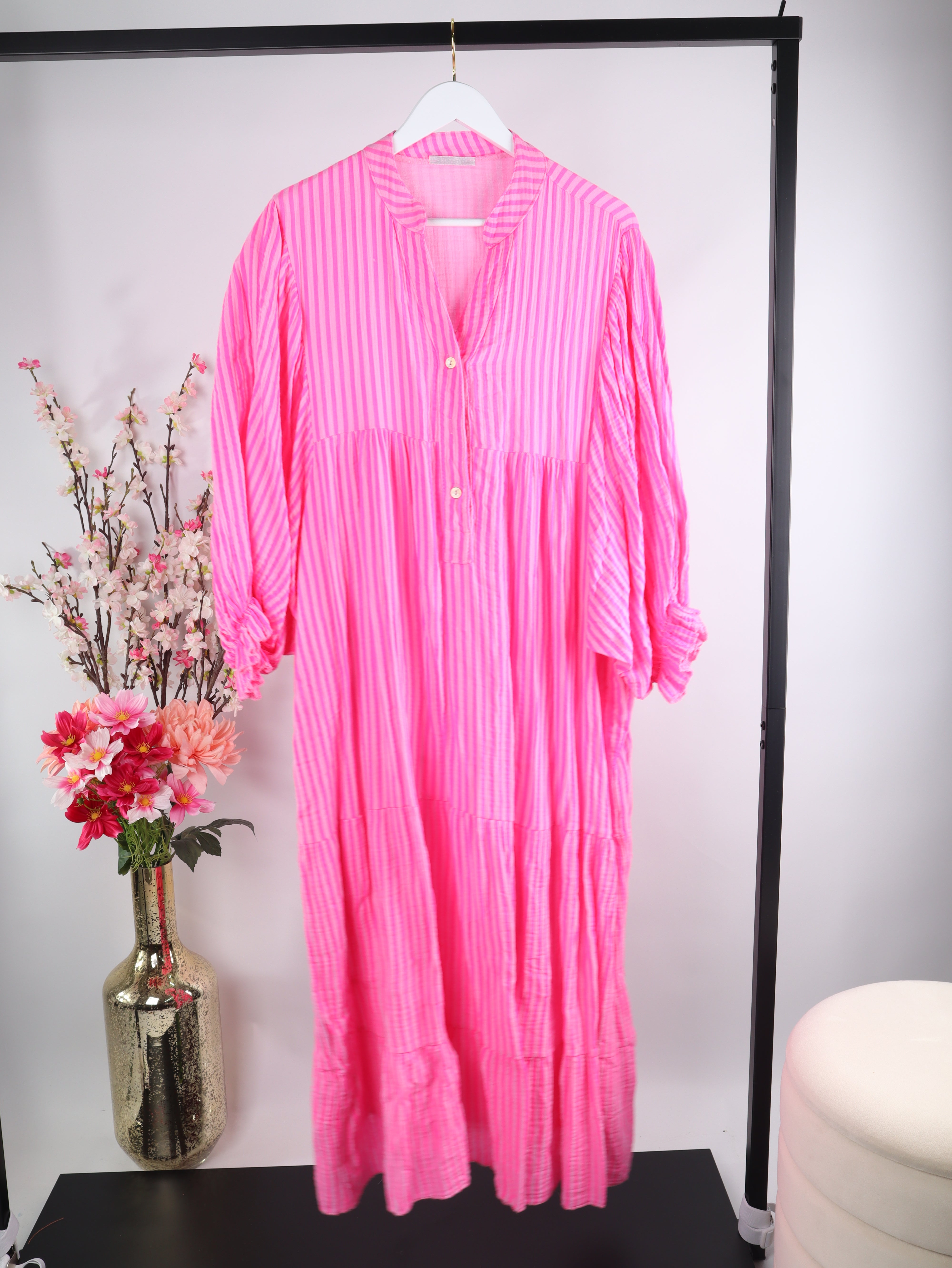 Musselin Kleid Streifen