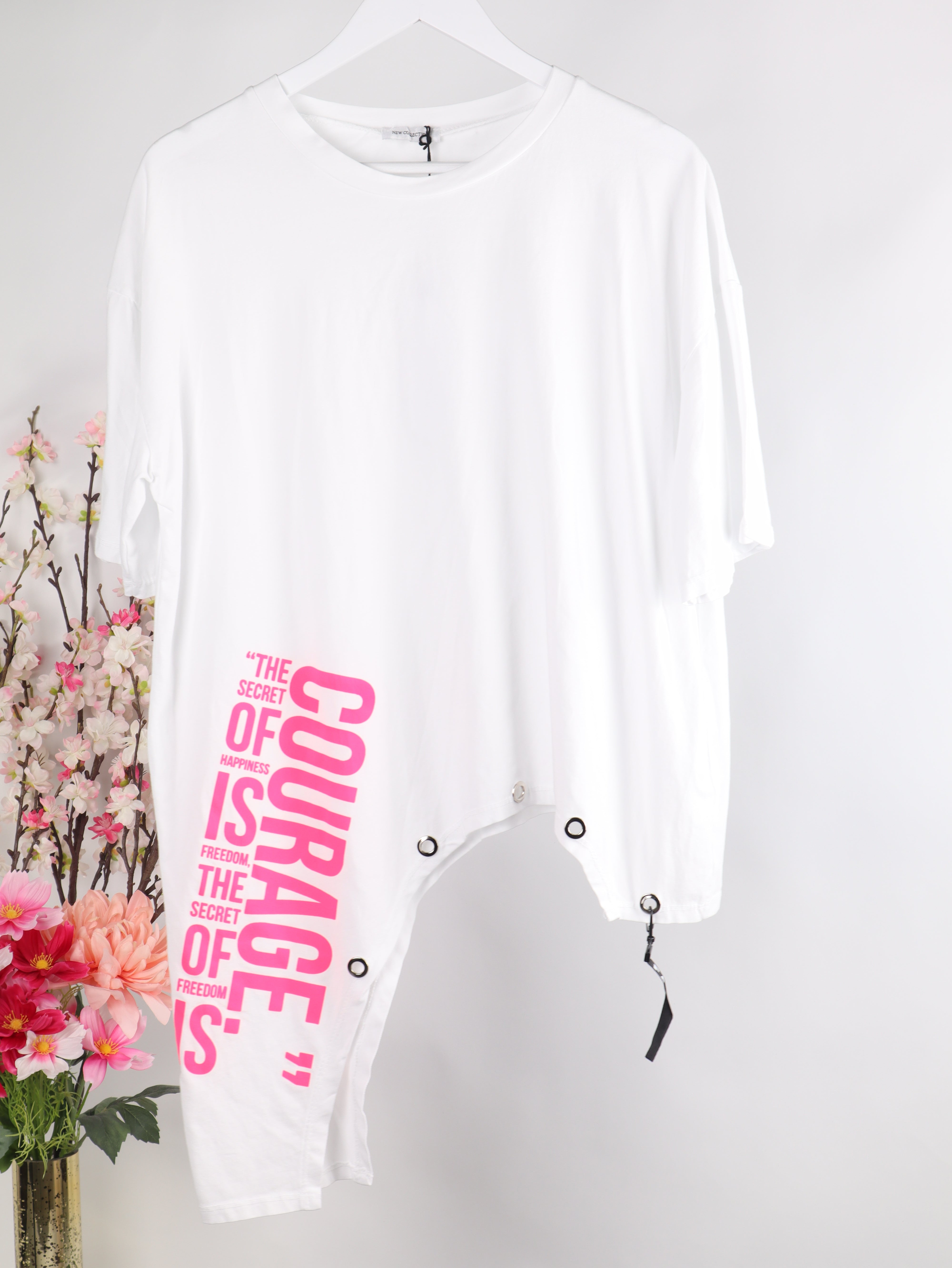 Oversize Shirt „Courage“ mit Ösen
