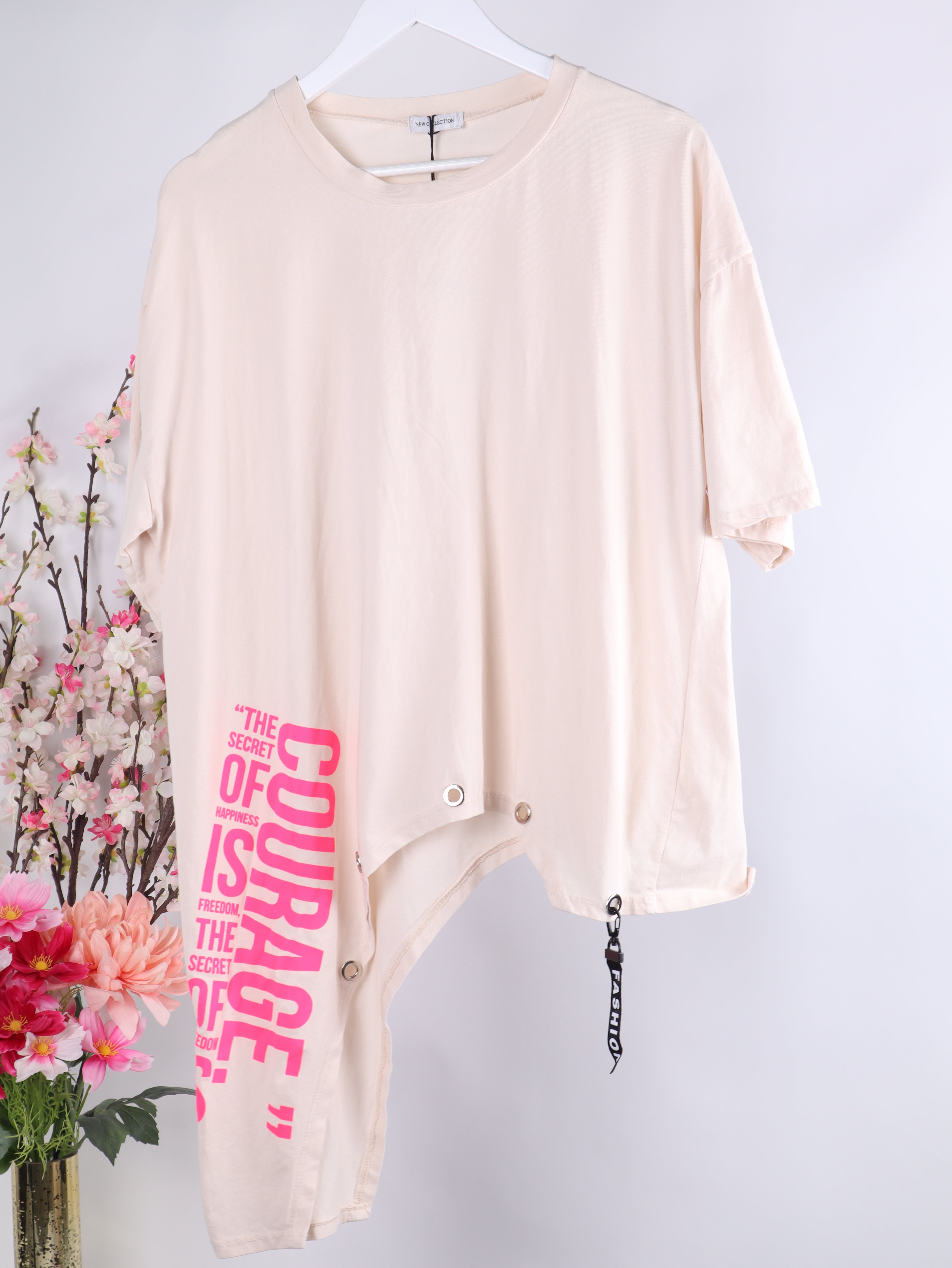 Oversize Shirt „Courage“ mit Ösen