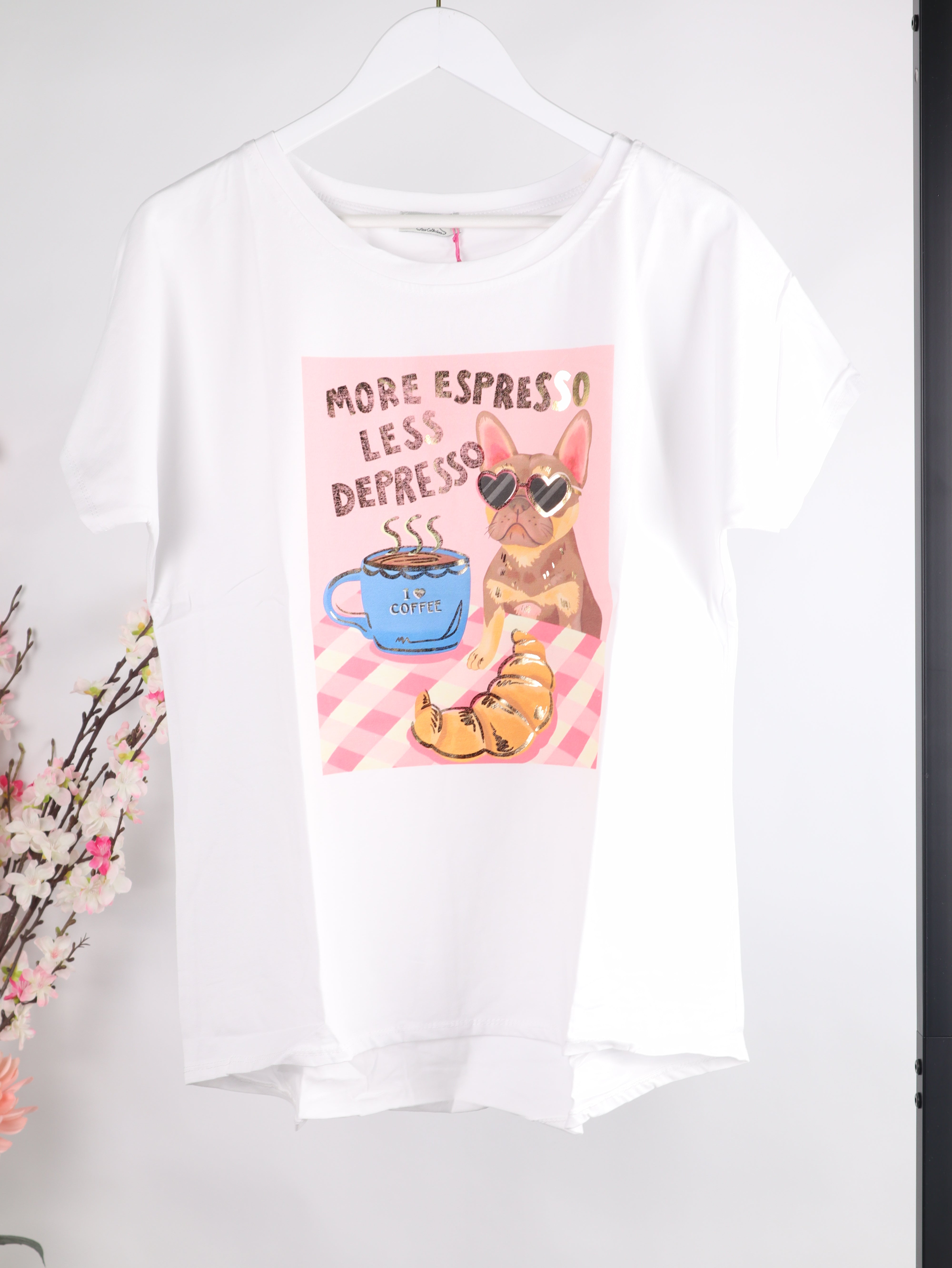 T-Shirt „More Espresso Less Depresso“