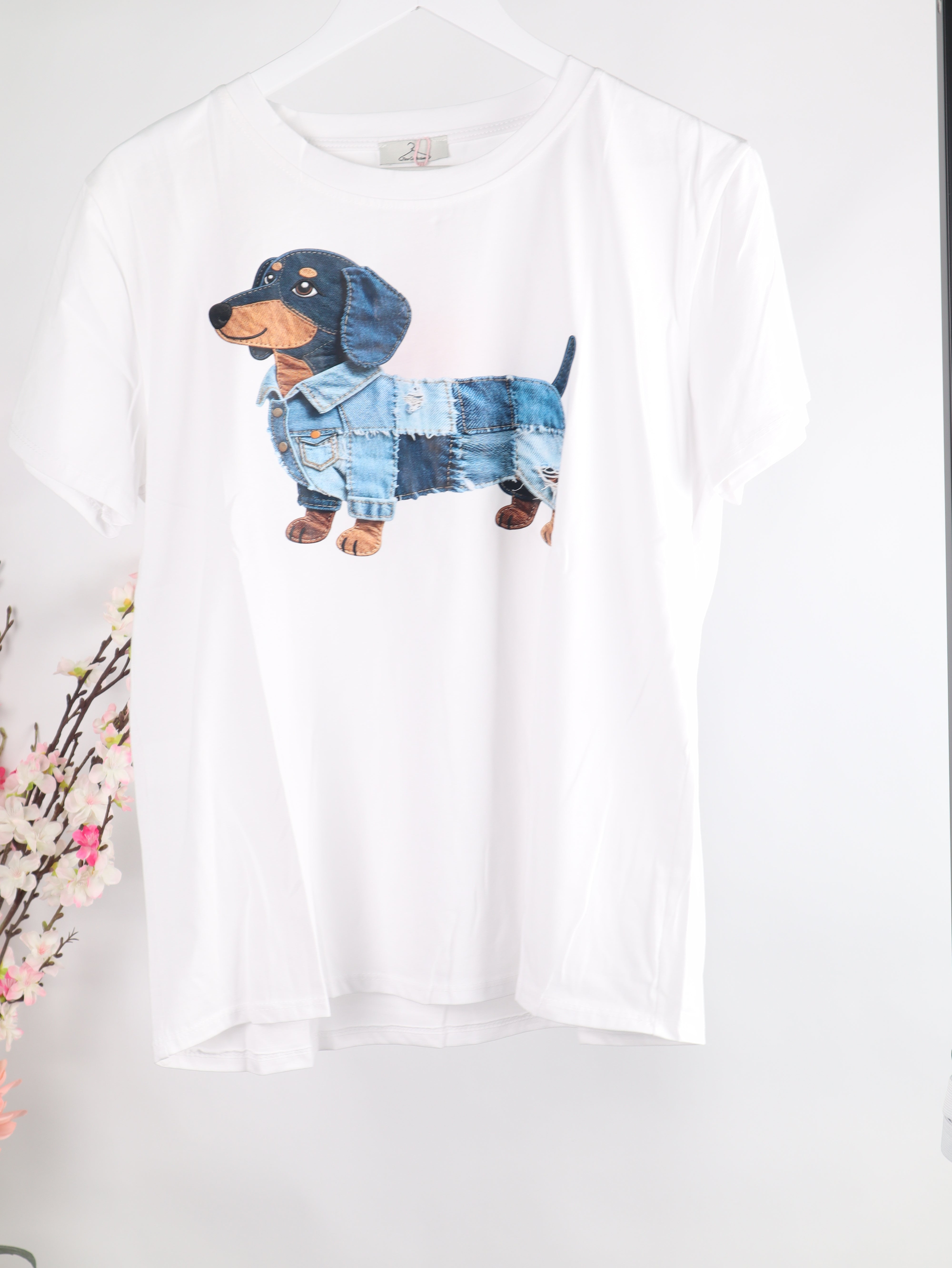 T-Shirt Dackel „Denim Style“