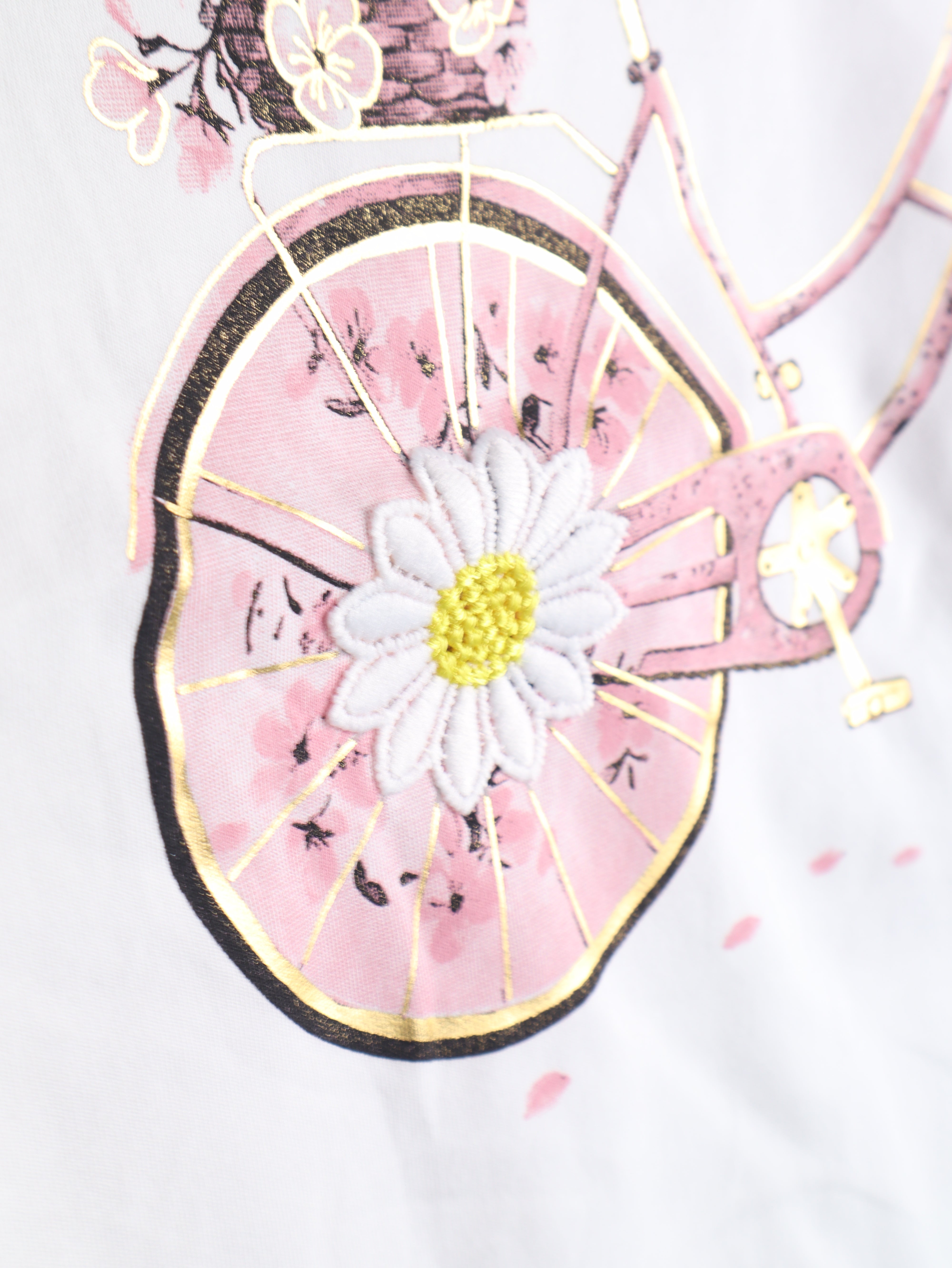 T-Shirt Fahrrad mit Blumen