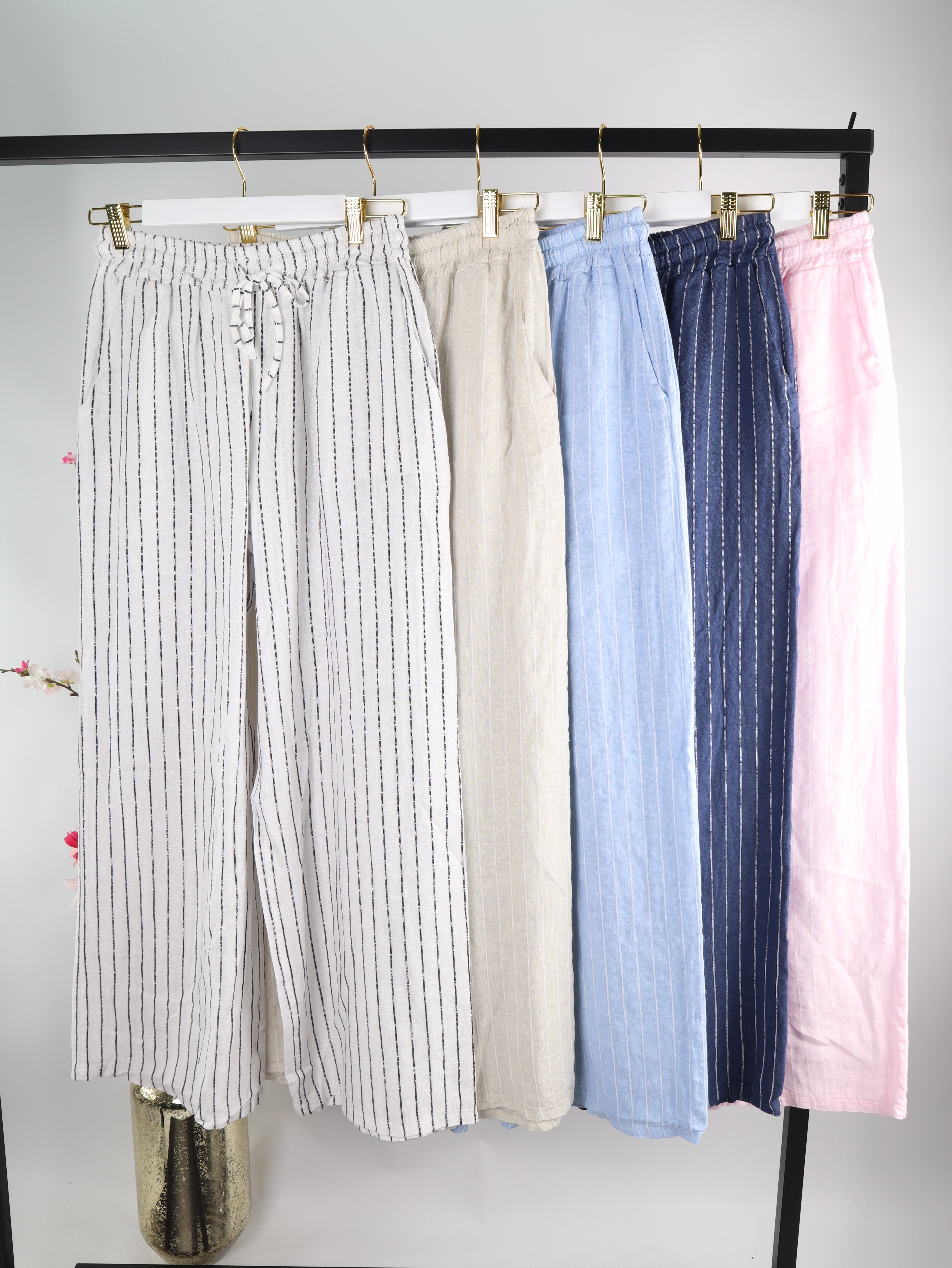 Leinen Hose Streifen
