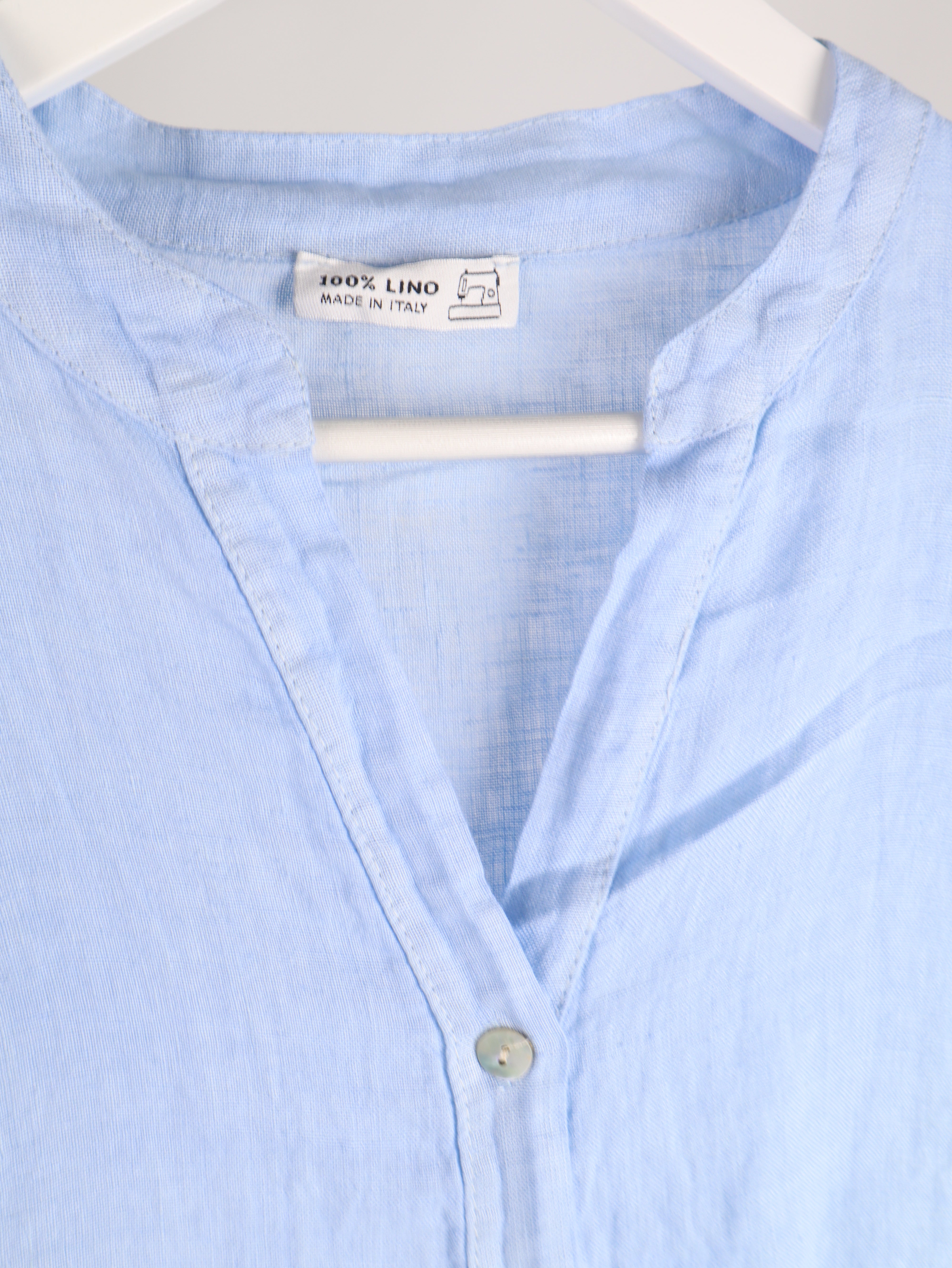 Leinen Crop Bluse mit Tunnelzug