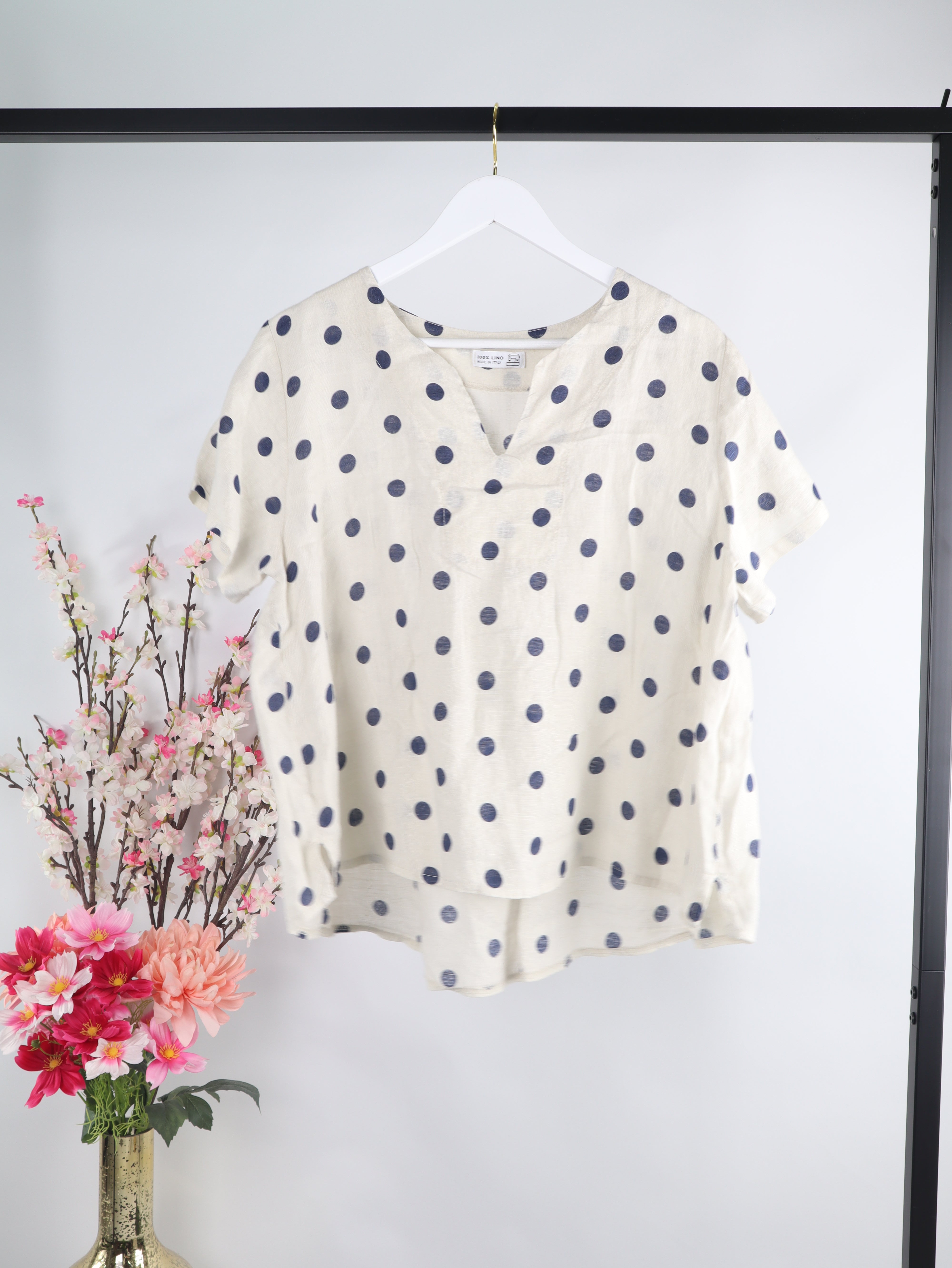 Leinen Bluse "Polka Dot"