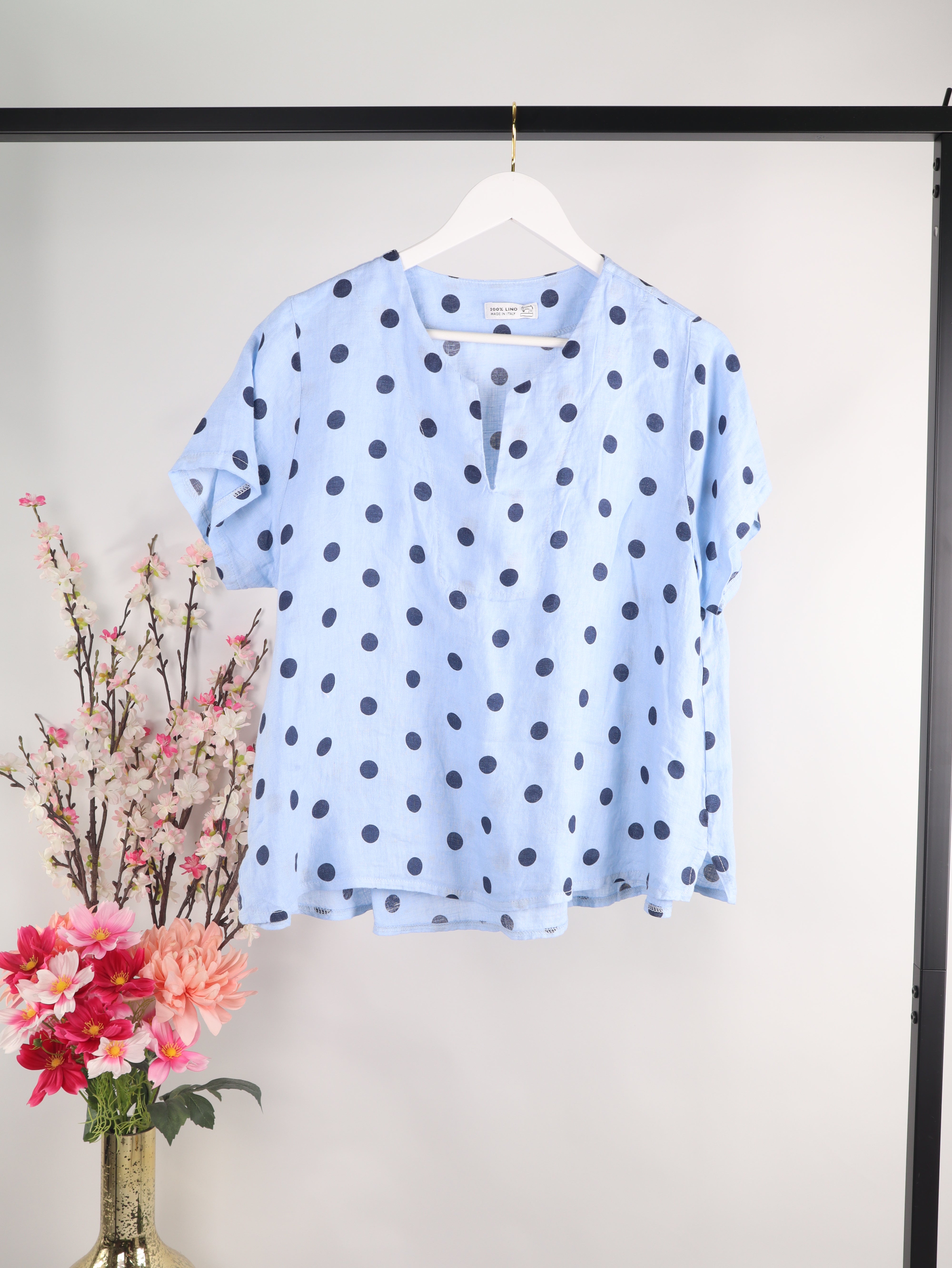 Leinen Bluse "Polka Dot"