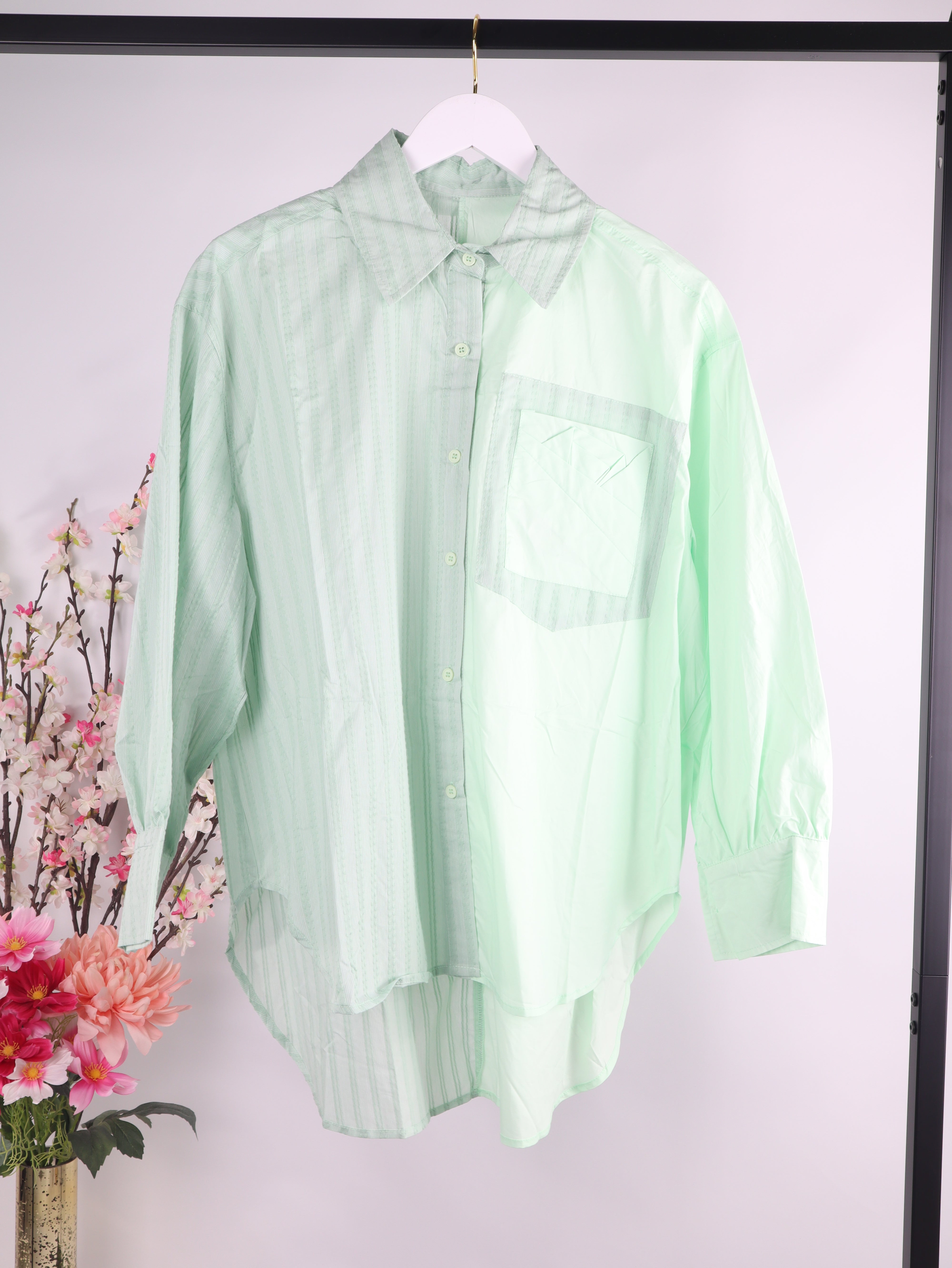 Oversize Bluse Two-Tone