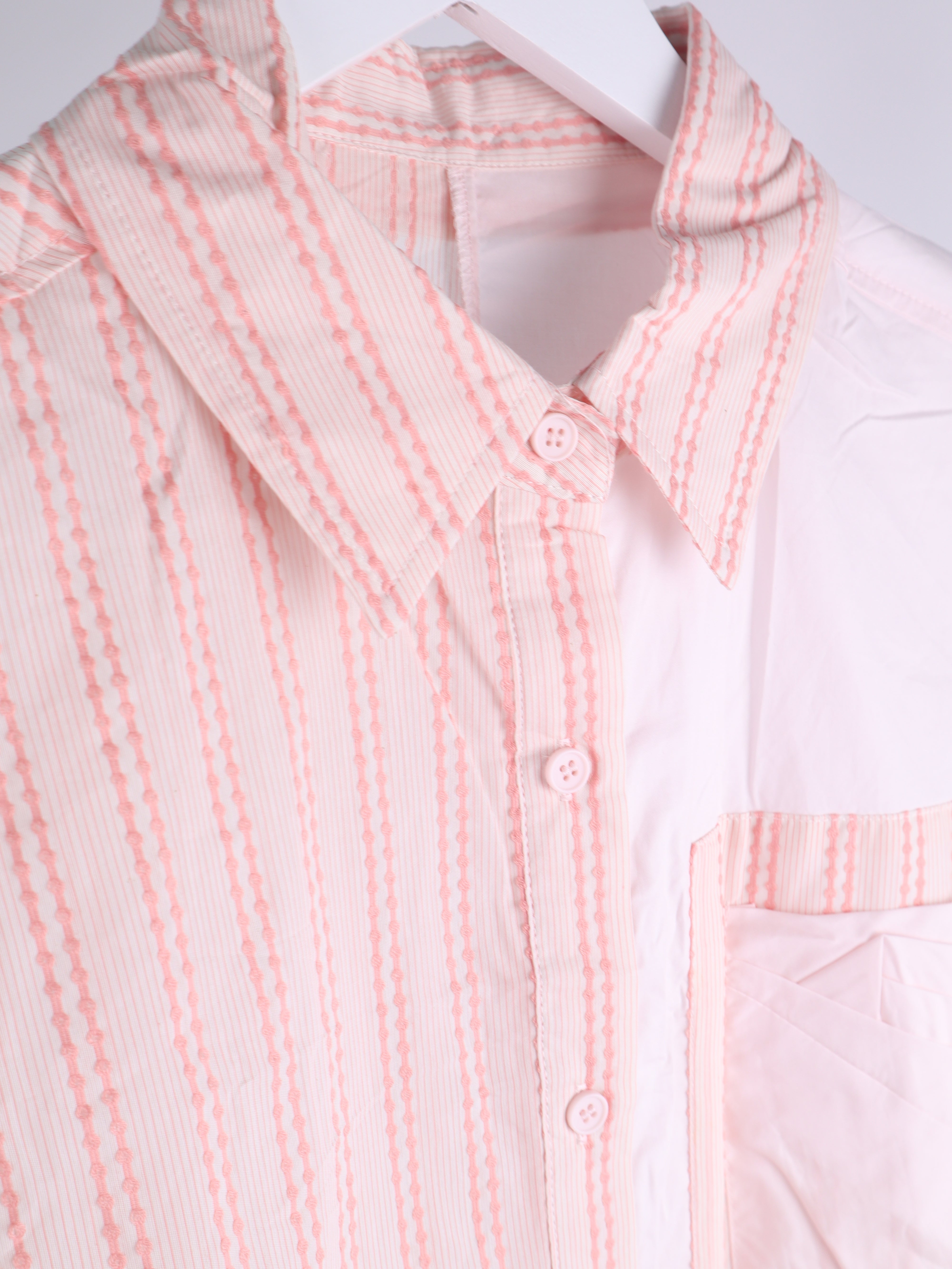 Oversize Bluse Two-Tone