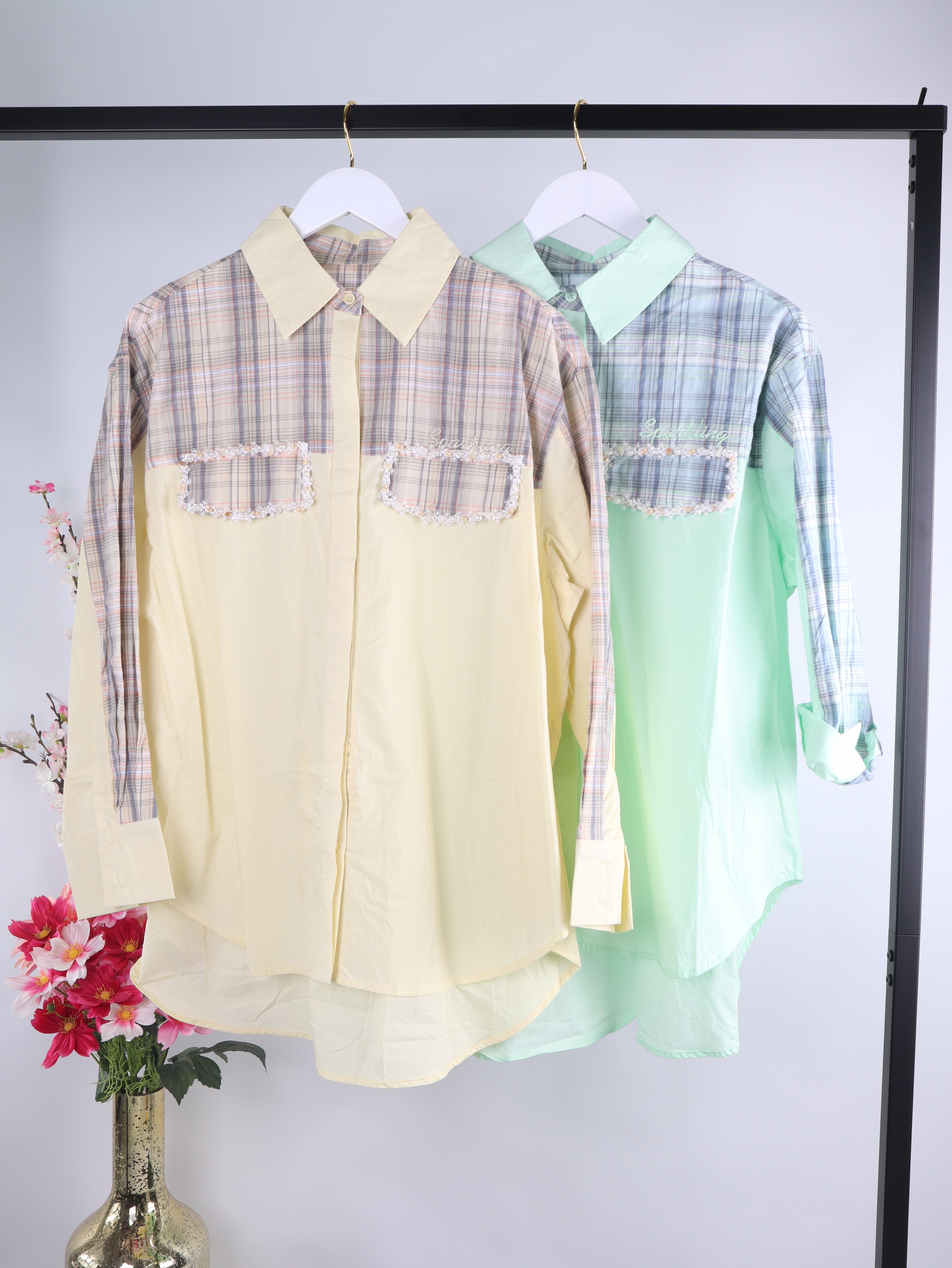 Oversize Bluse karo