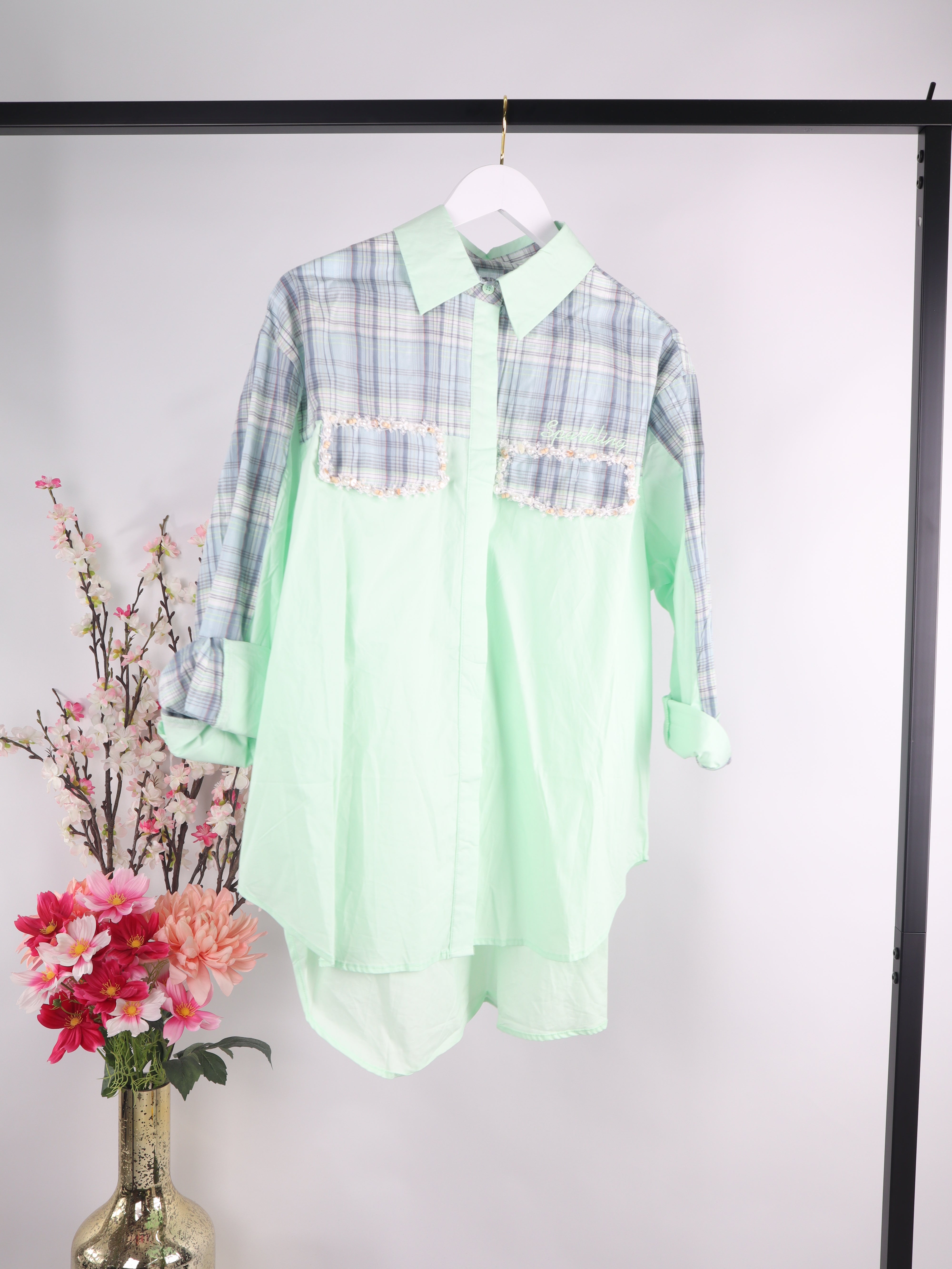 Oversize Bluse karo