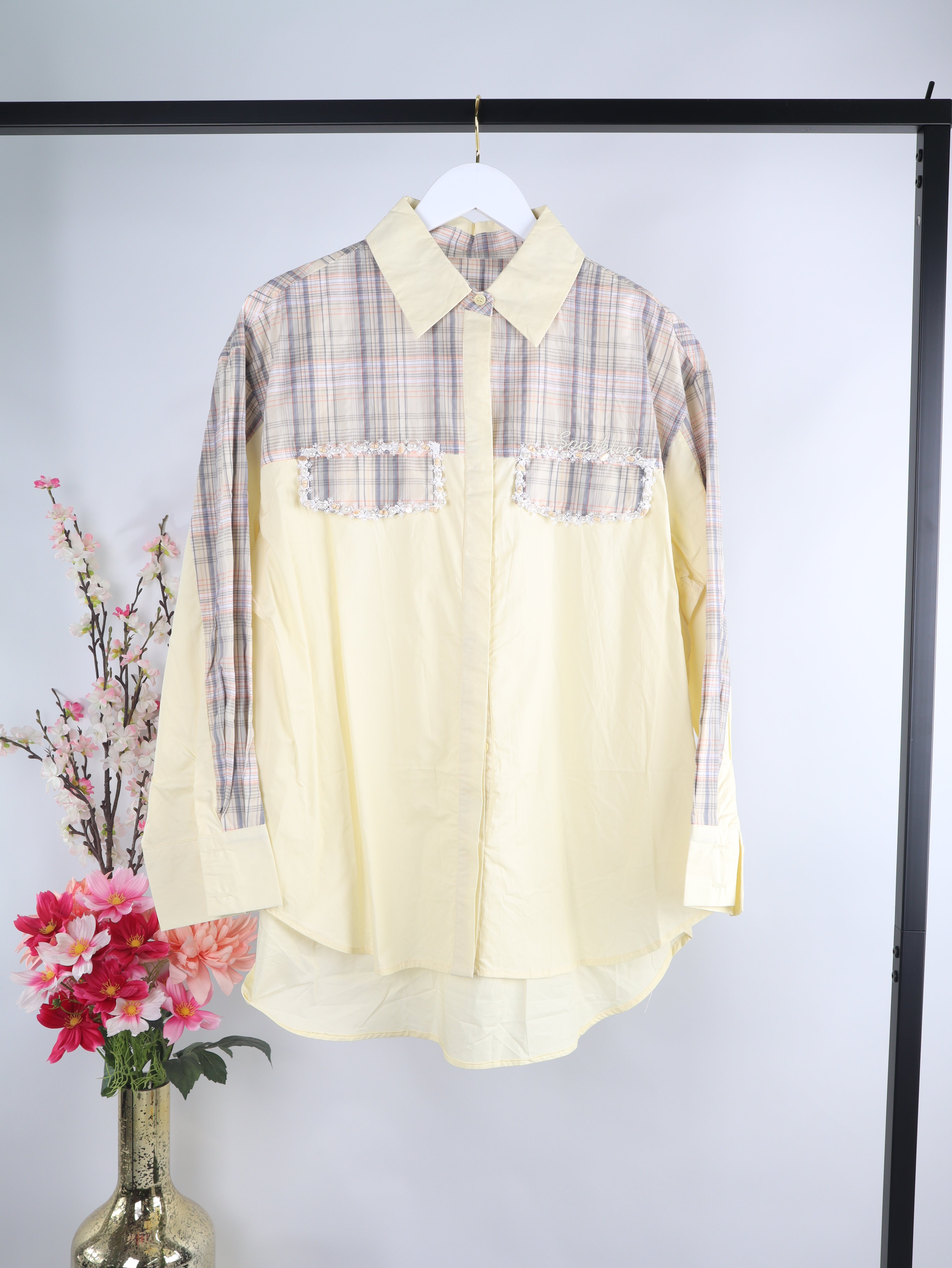 Oversize Bluse karo