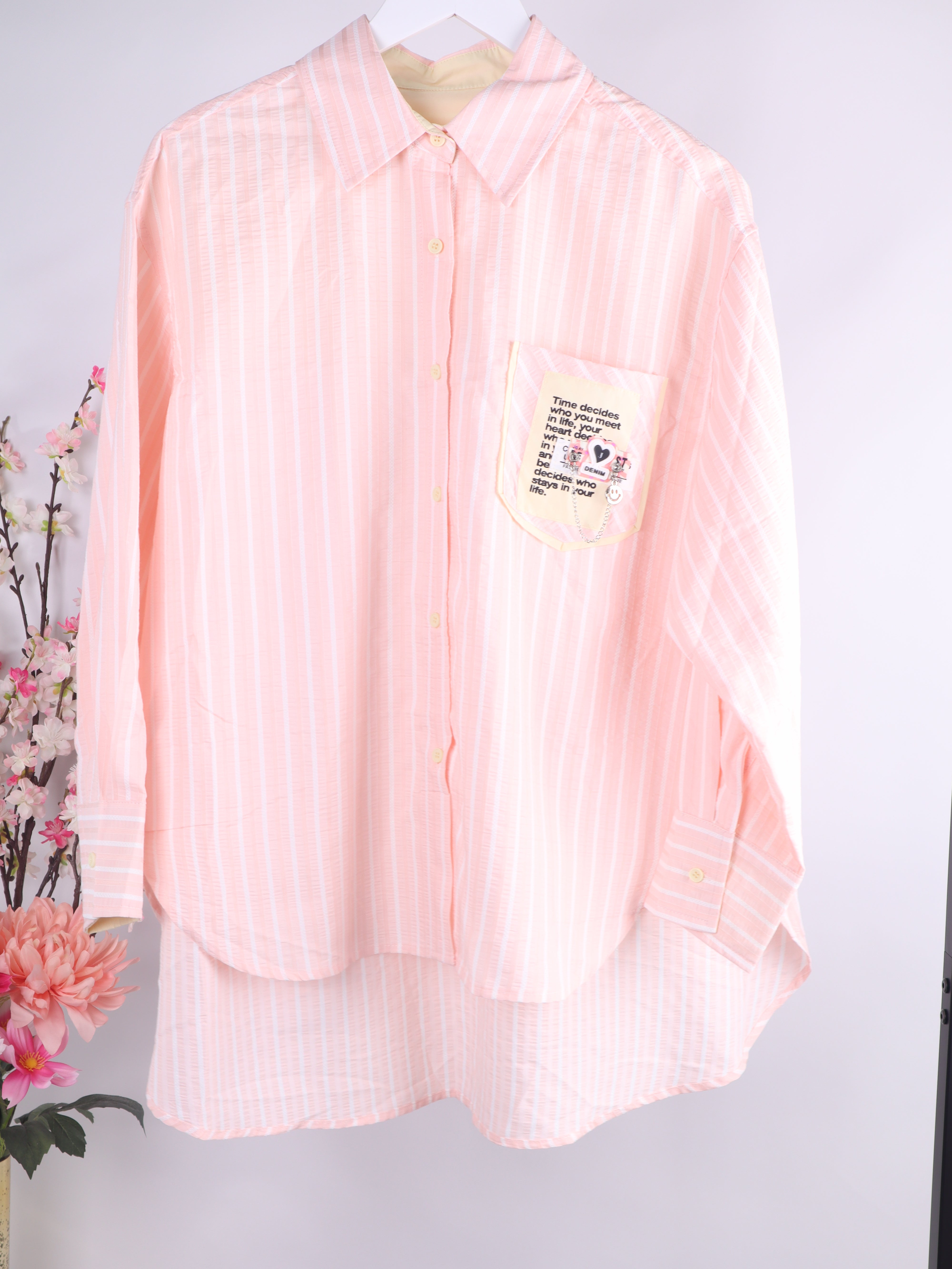 Oversize Streifenbluse Statement