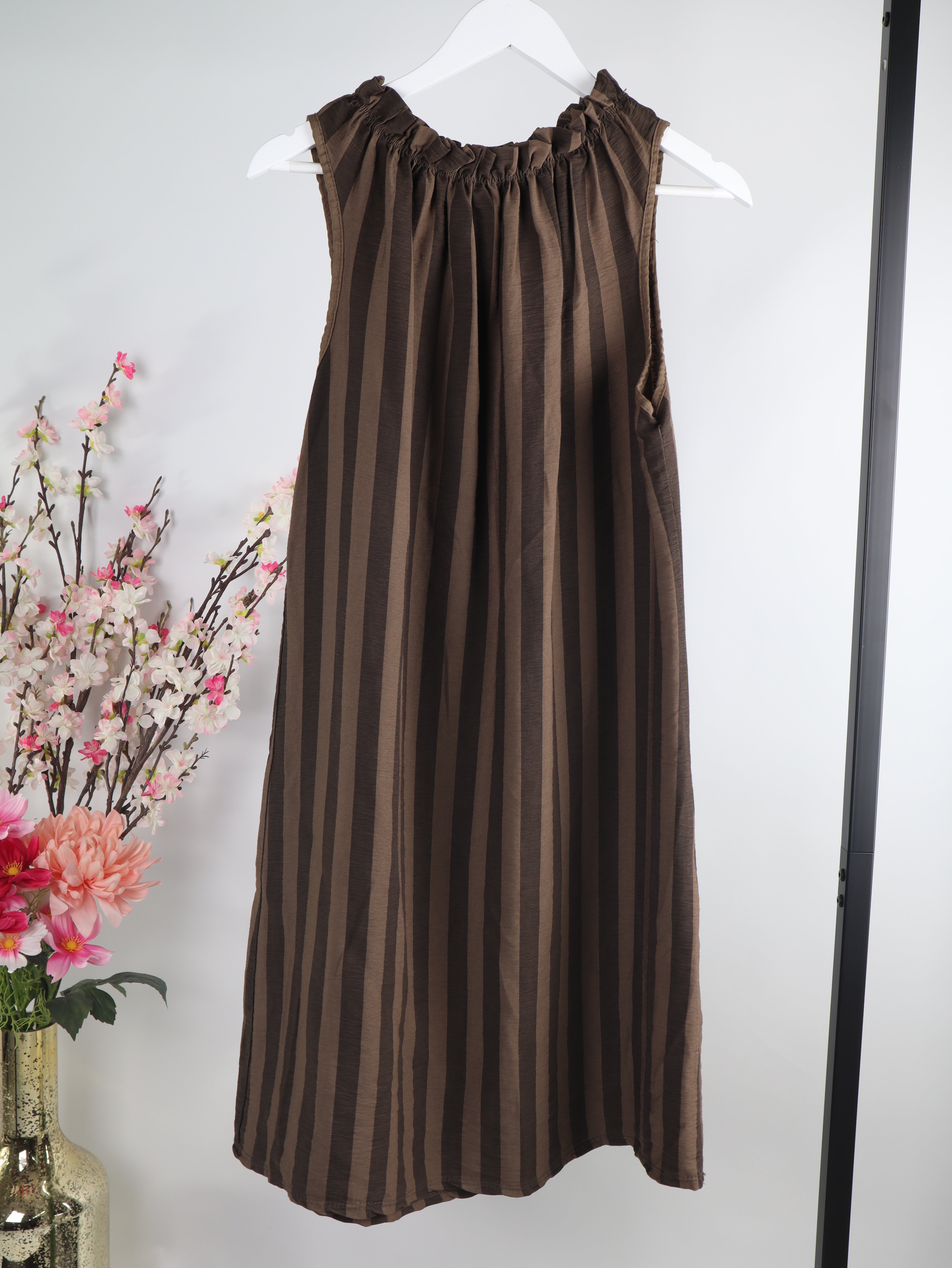 Viskose Kleid mit Streifenmuster