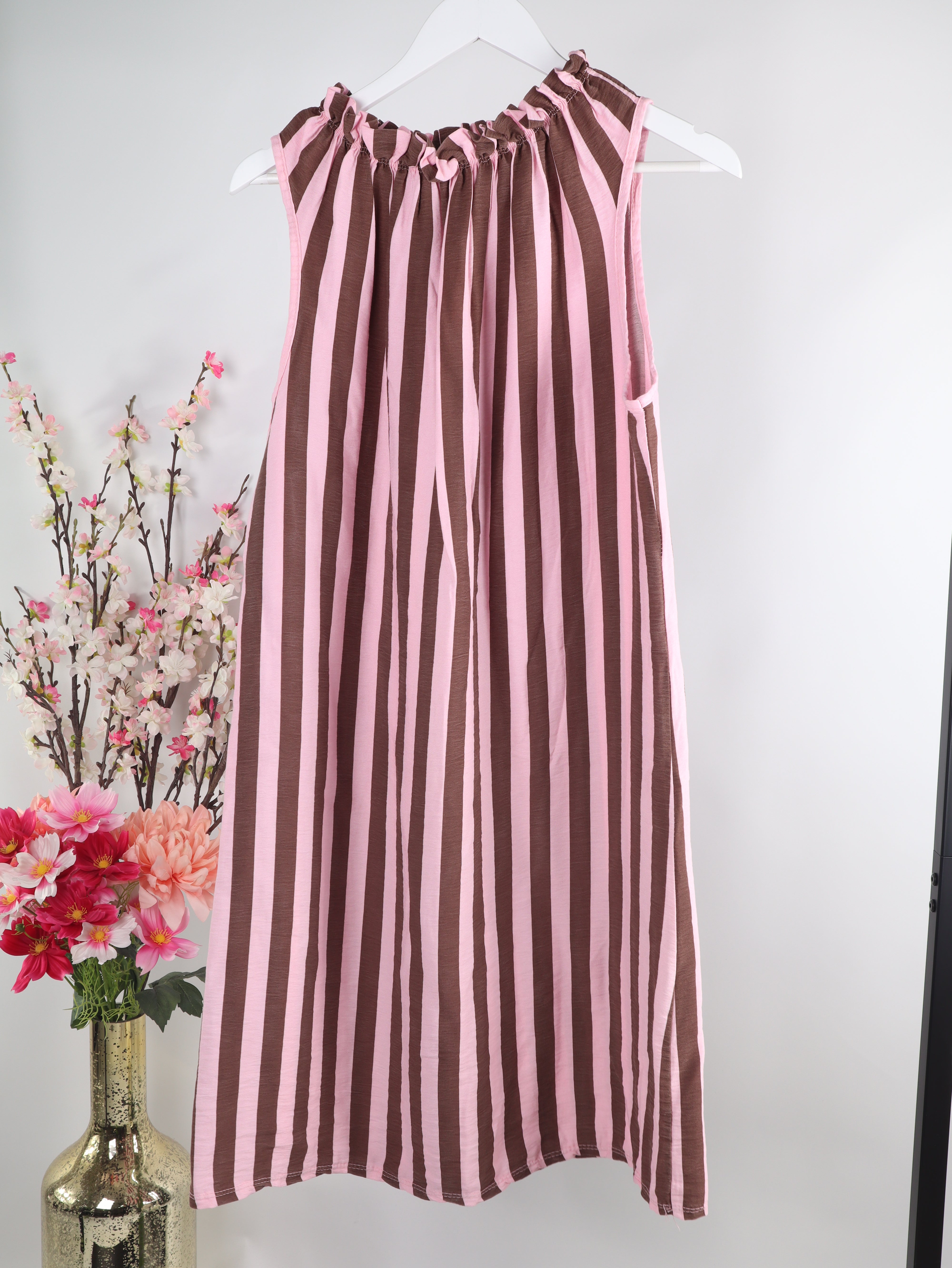 Viskose Kleid mit Streifenmuster