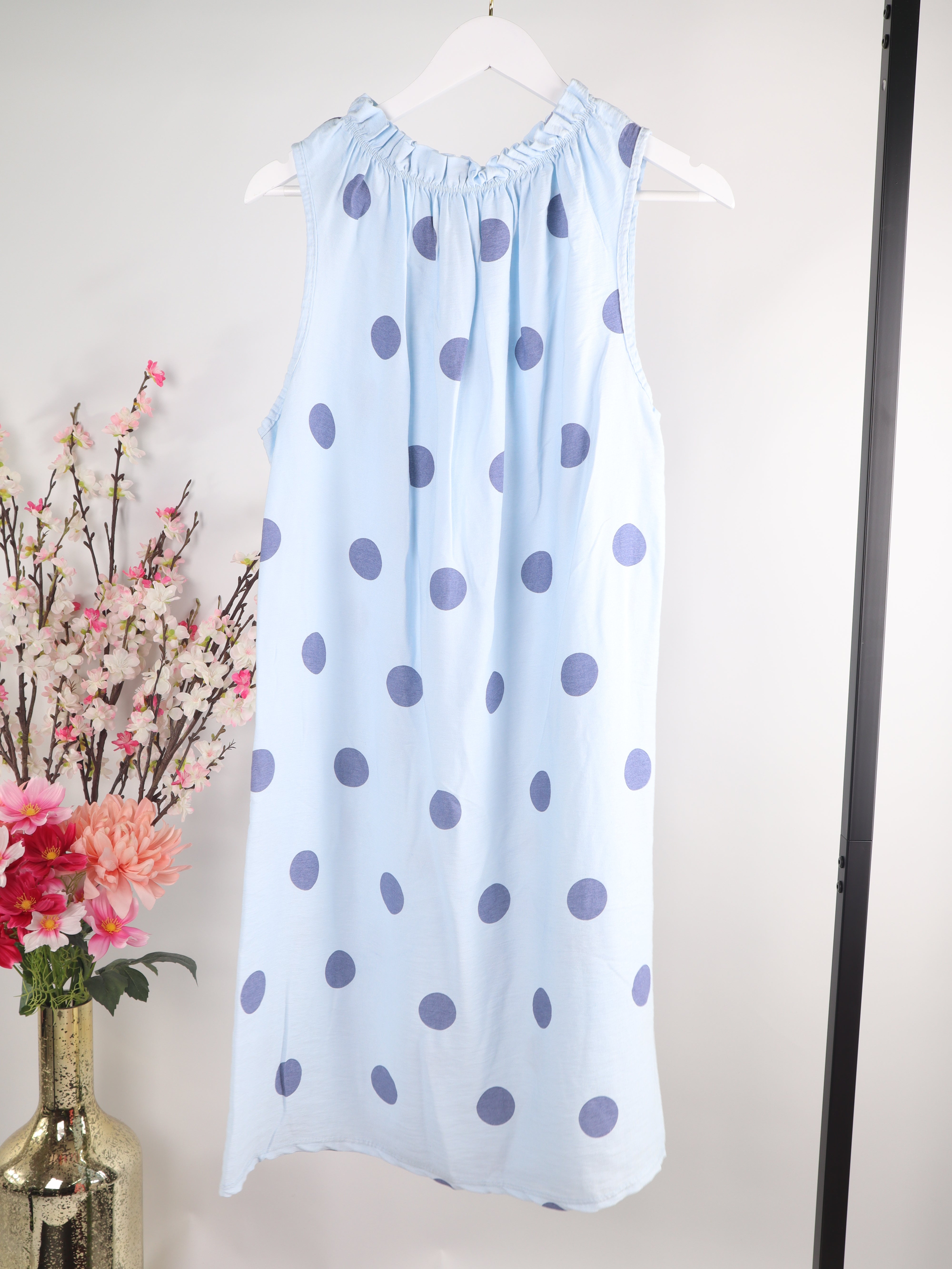 Viskose Kleid mit Polka Dot Muster
