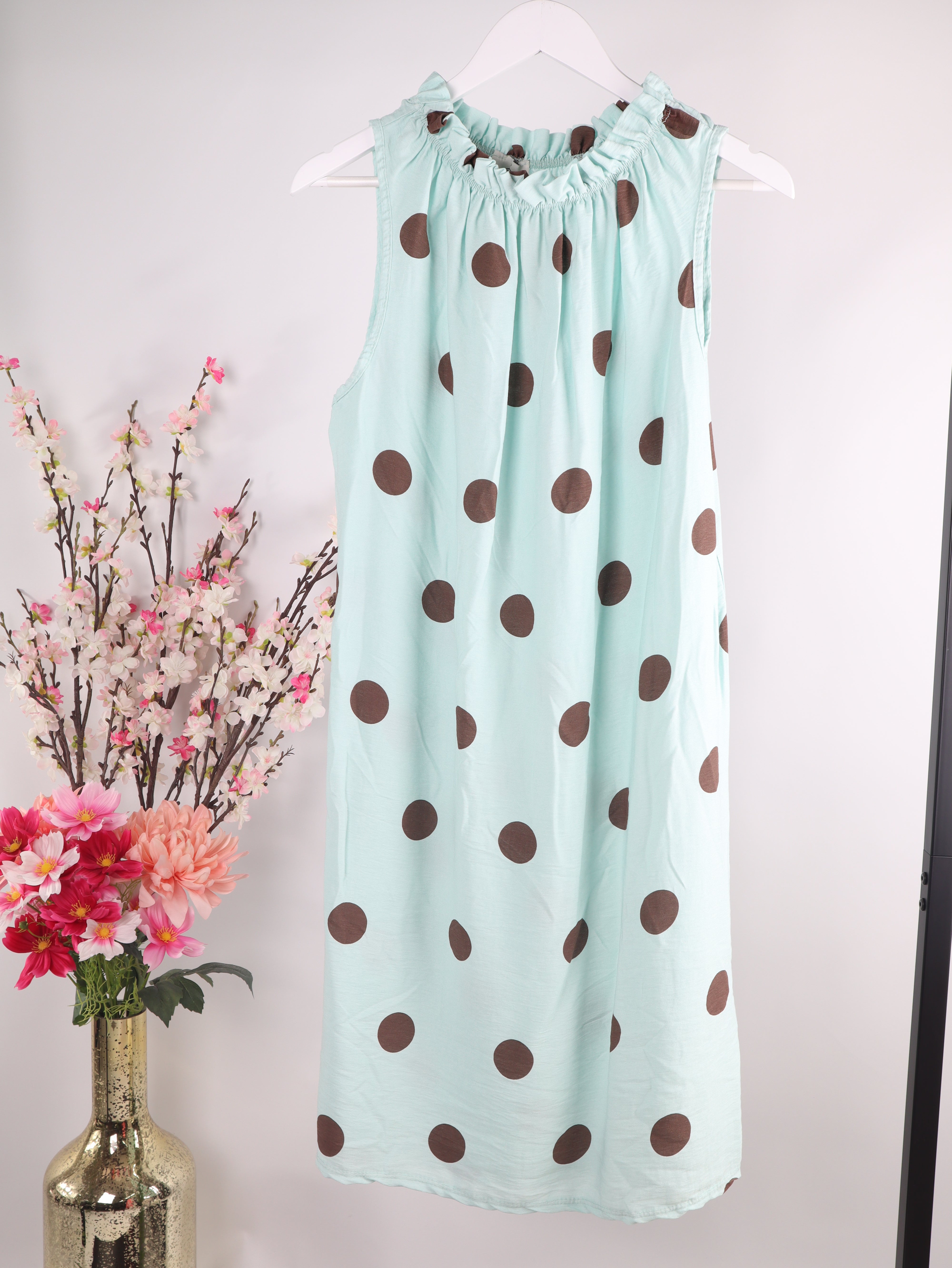 Viskose Kleid mit Polka Dot Muster