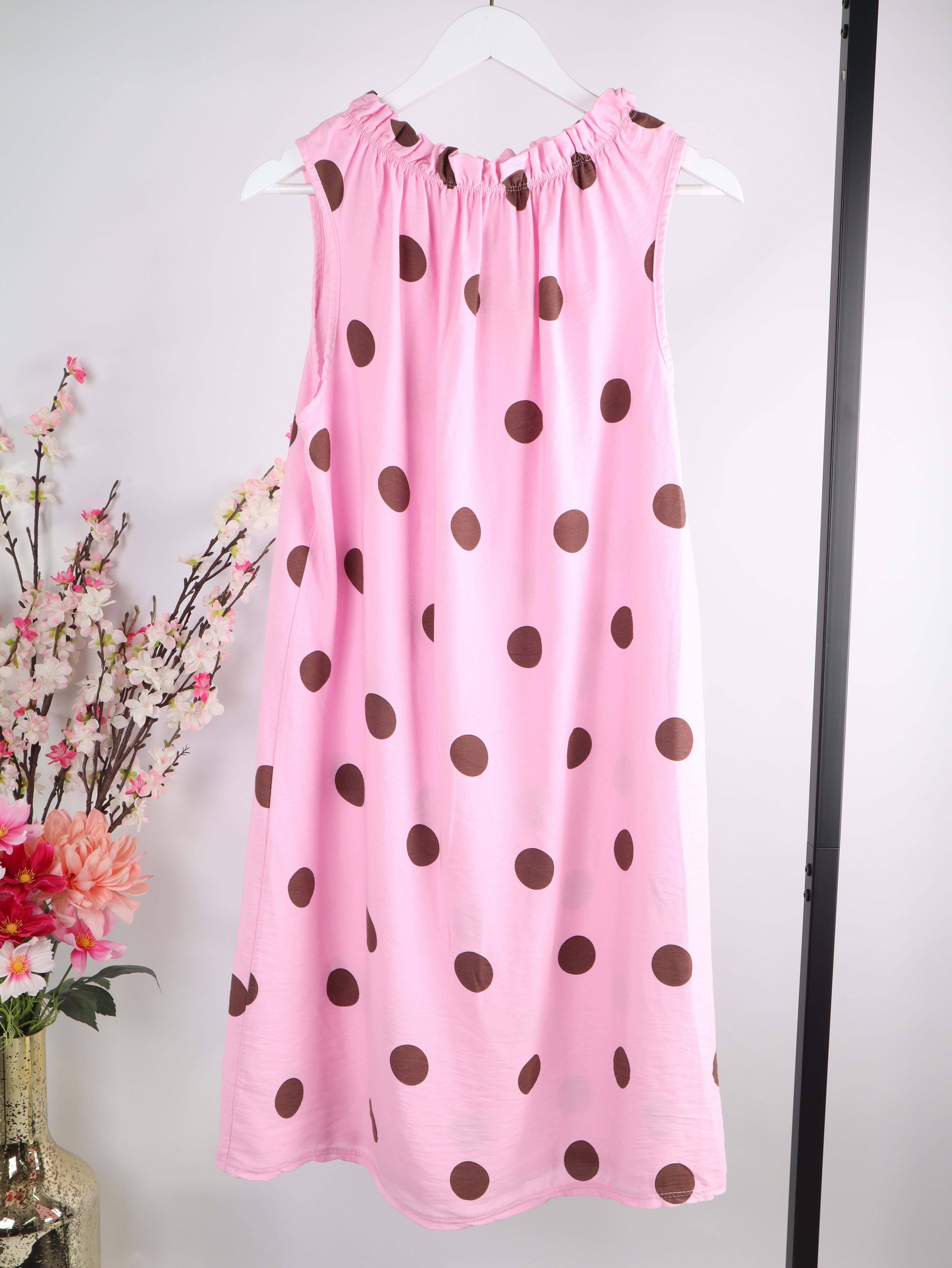 Viskose Kleid mit Polka Dot Muster