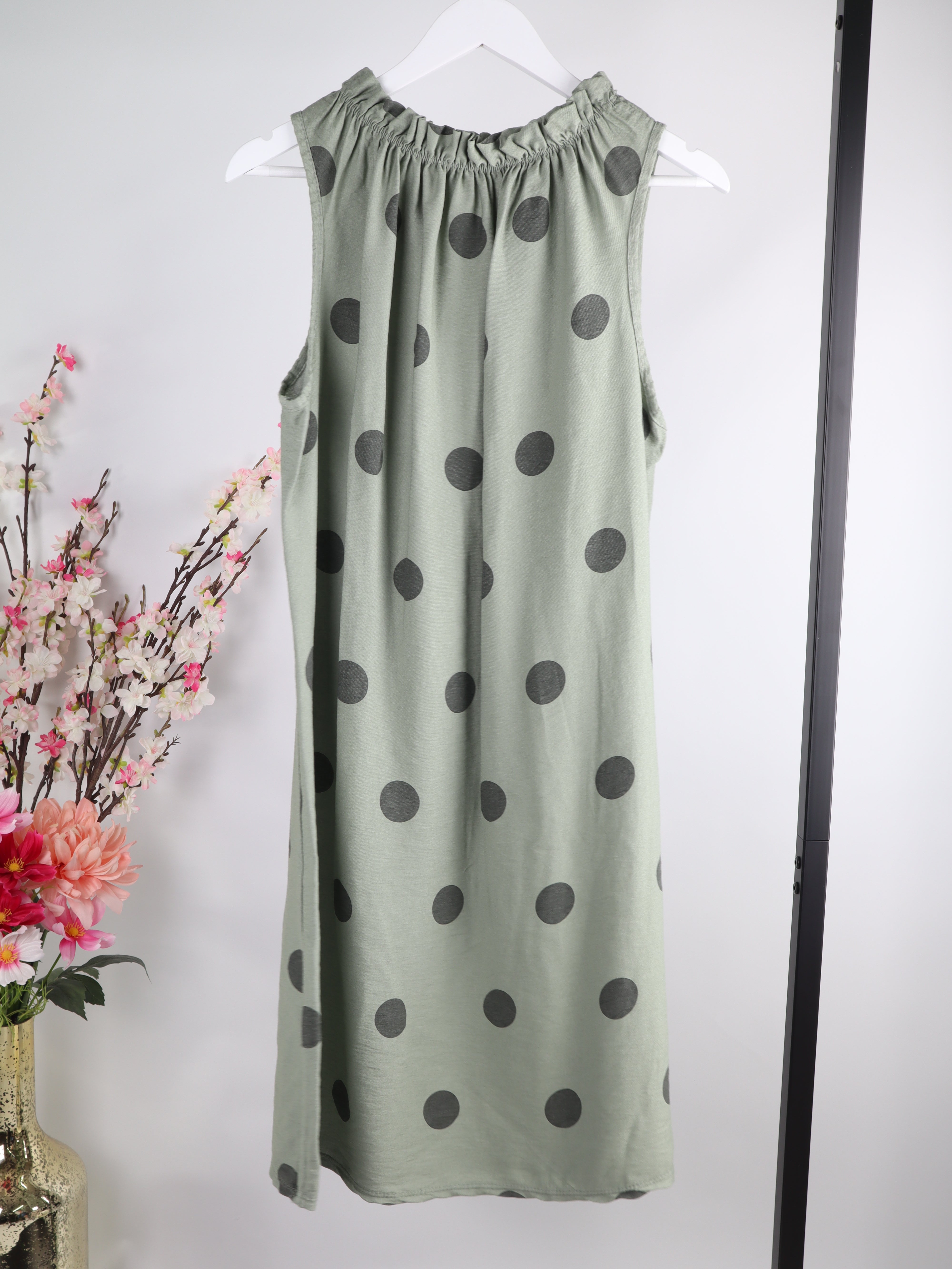 Viskose Kleid mit Polka Dot Muster