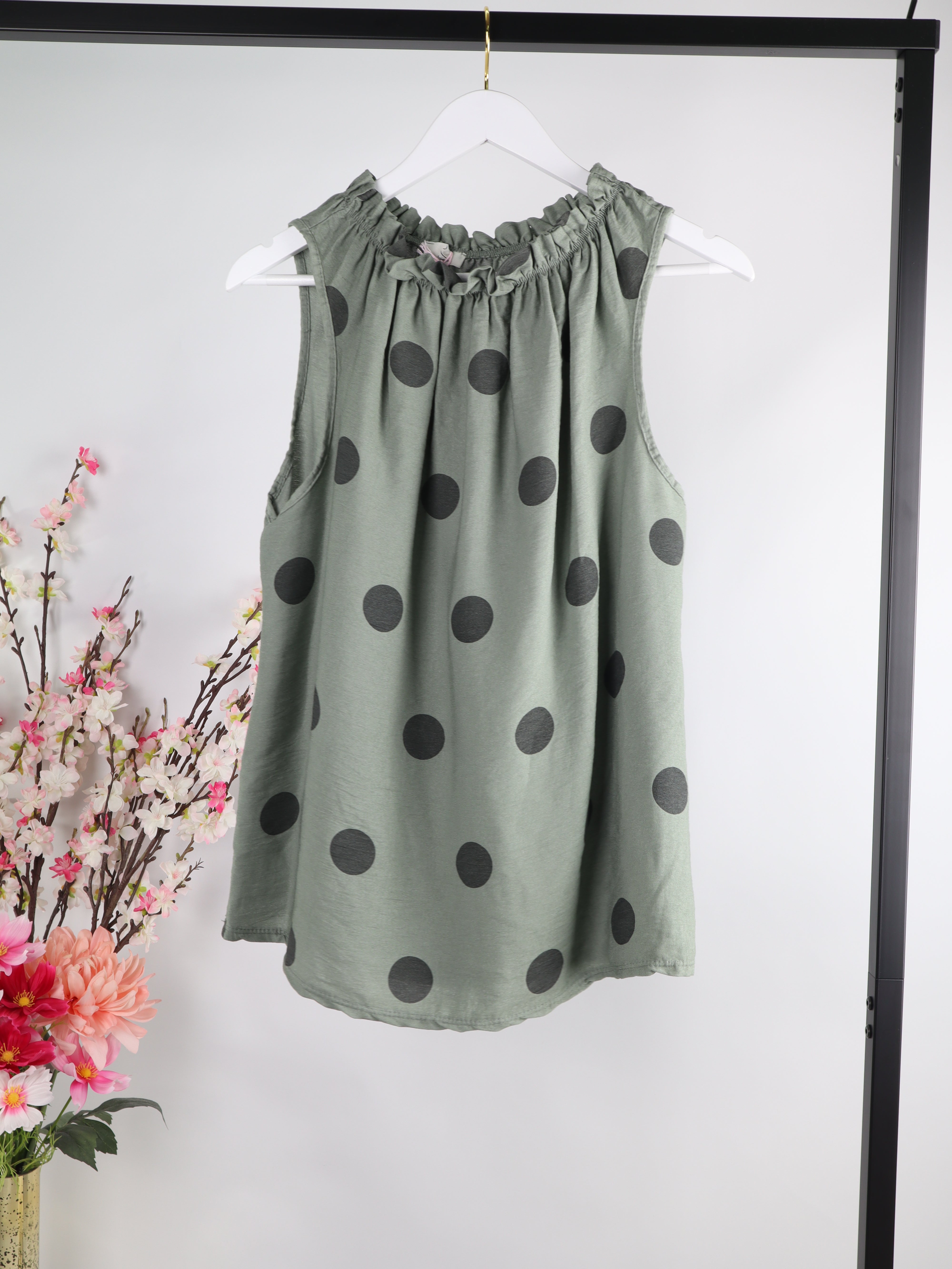 Viskose Top mit Polka Dot Muster