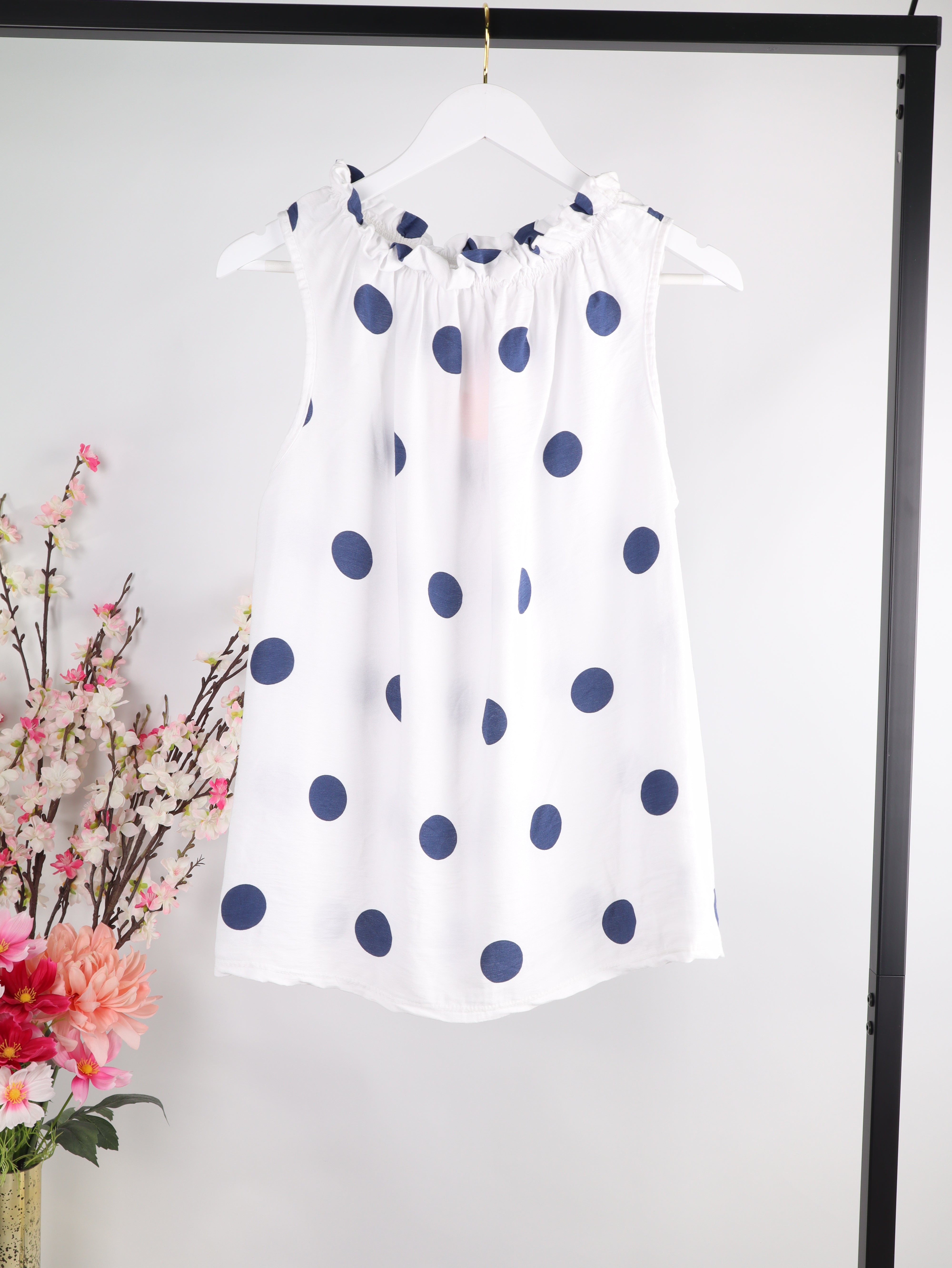 Viskose Top mit Polka Dot Muster