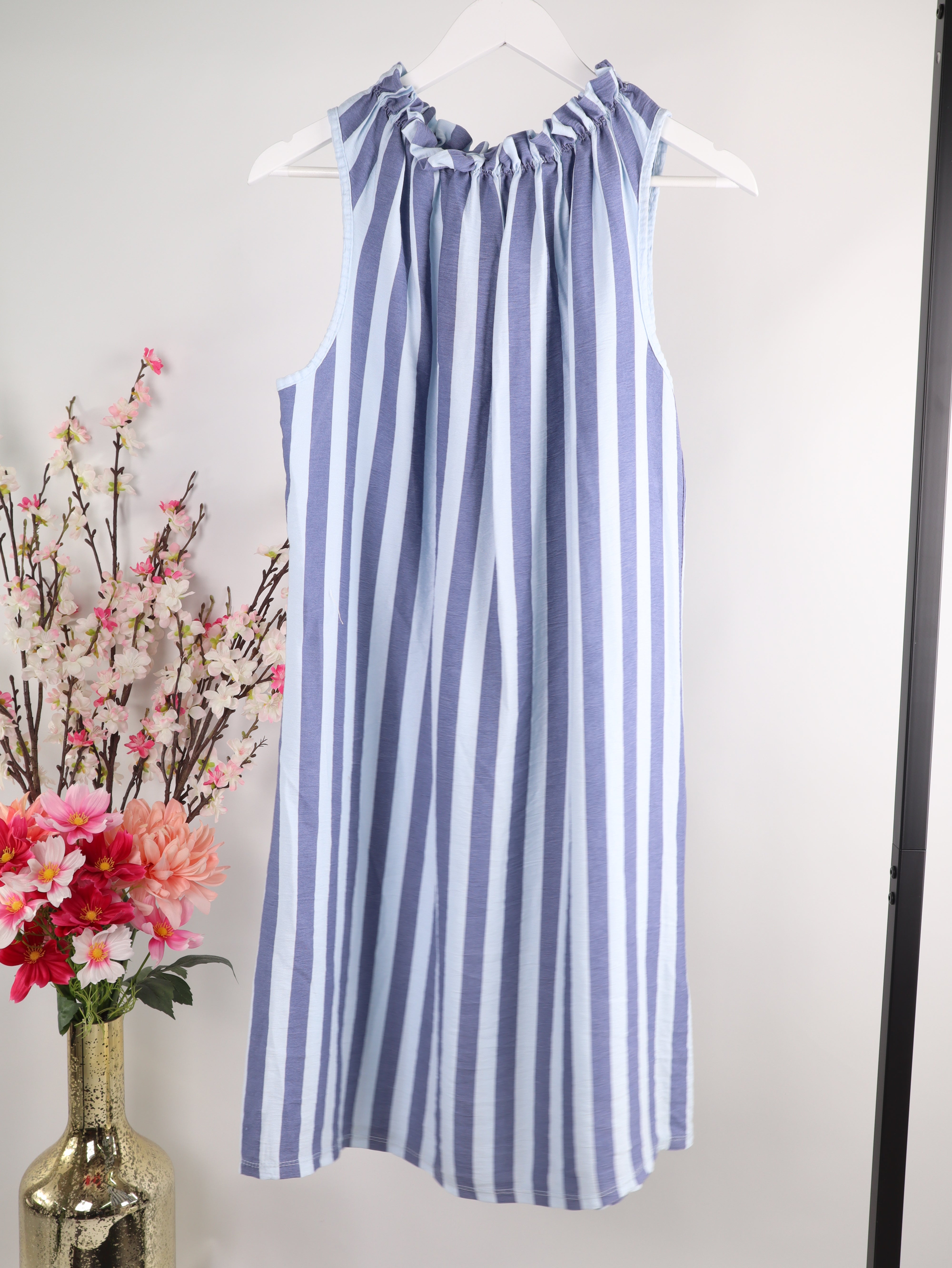 Viskose Kleid mit Streifenmuster
