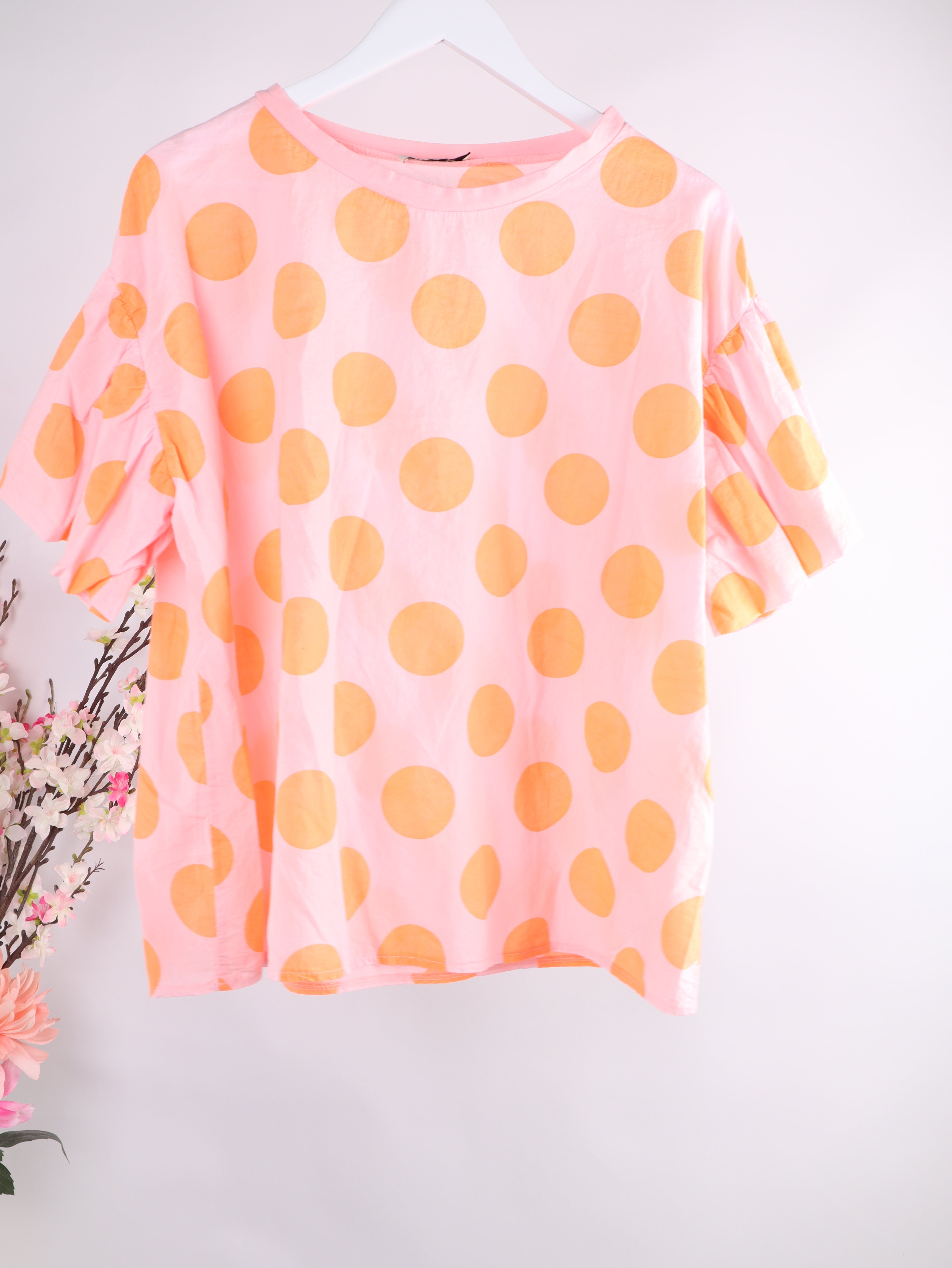 Polka-Dot Shirt mit Ballonärmeln