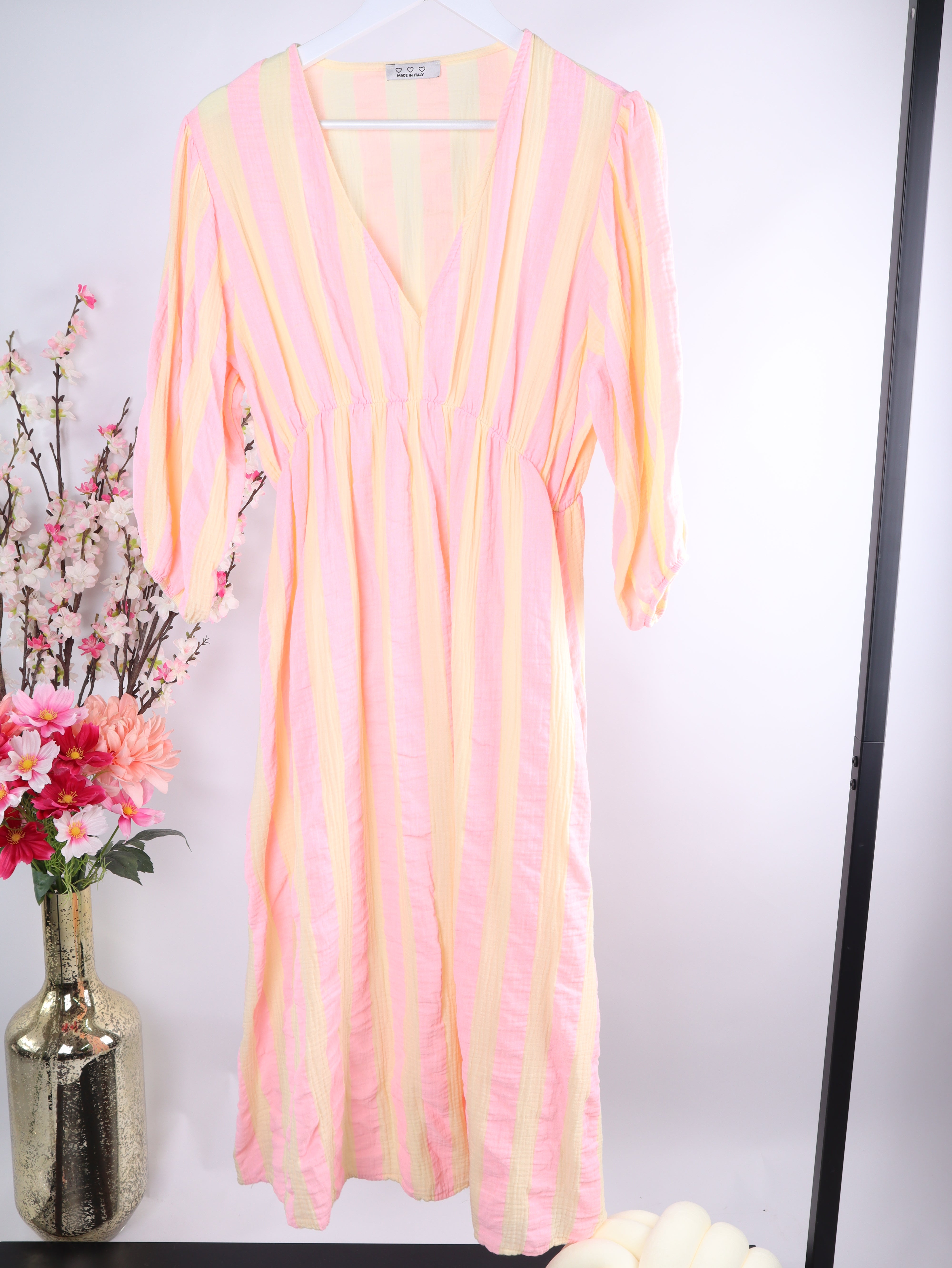 Musselin Kleid mit Streifen