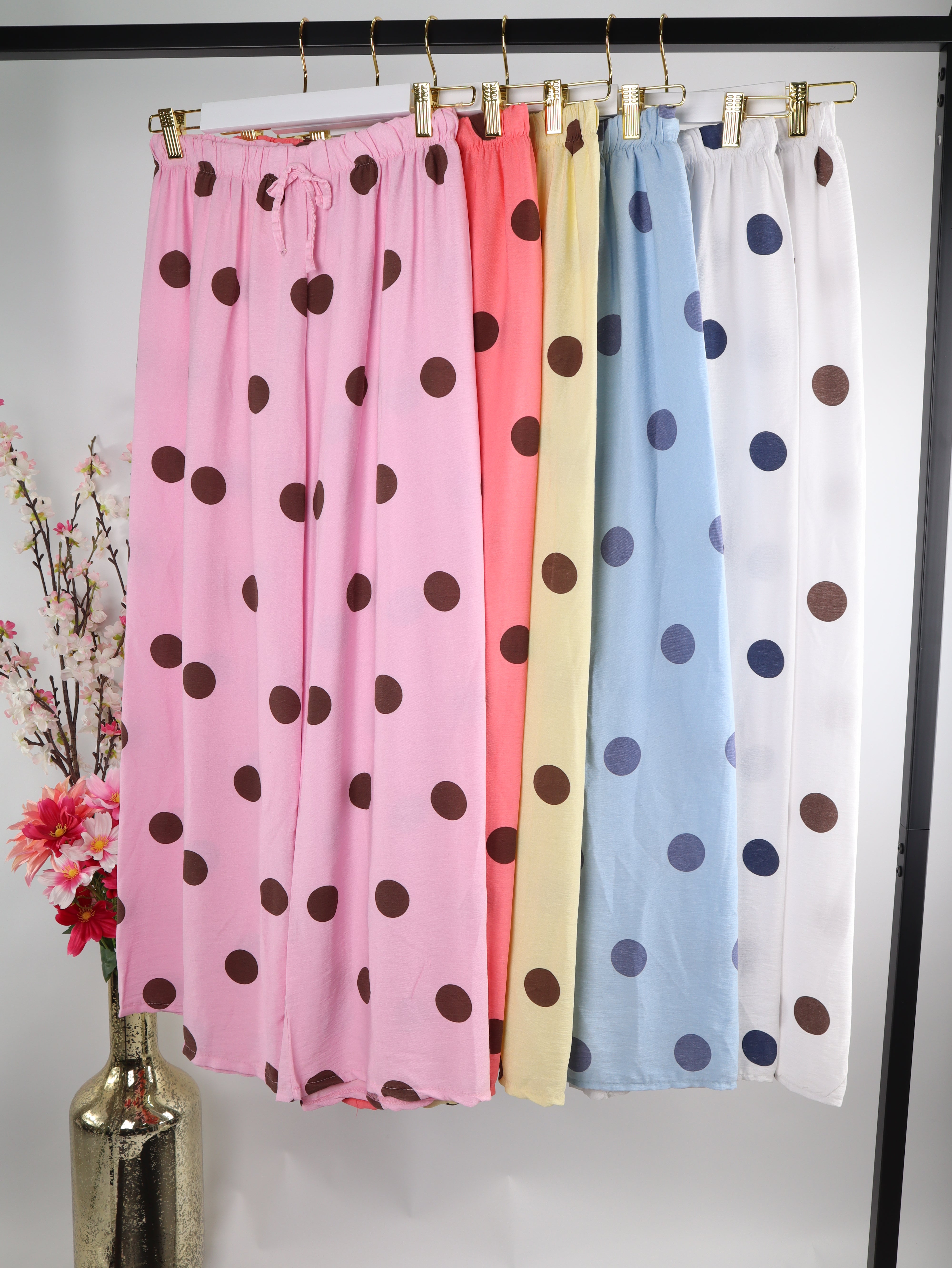 VISKOSE Hose MIT POLKA DOT MUSTER