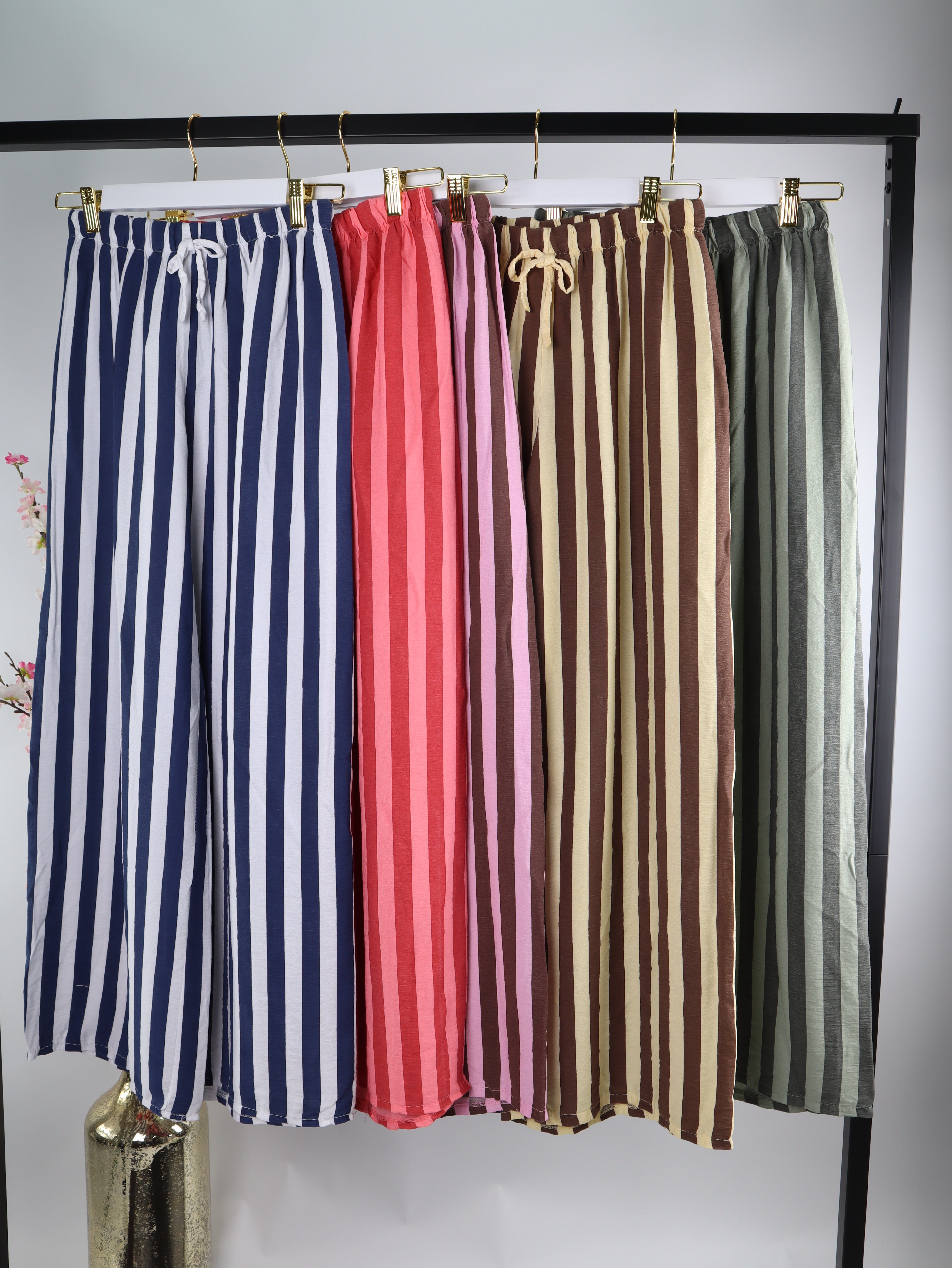 VISKOSE Hose mit Streifenmuster