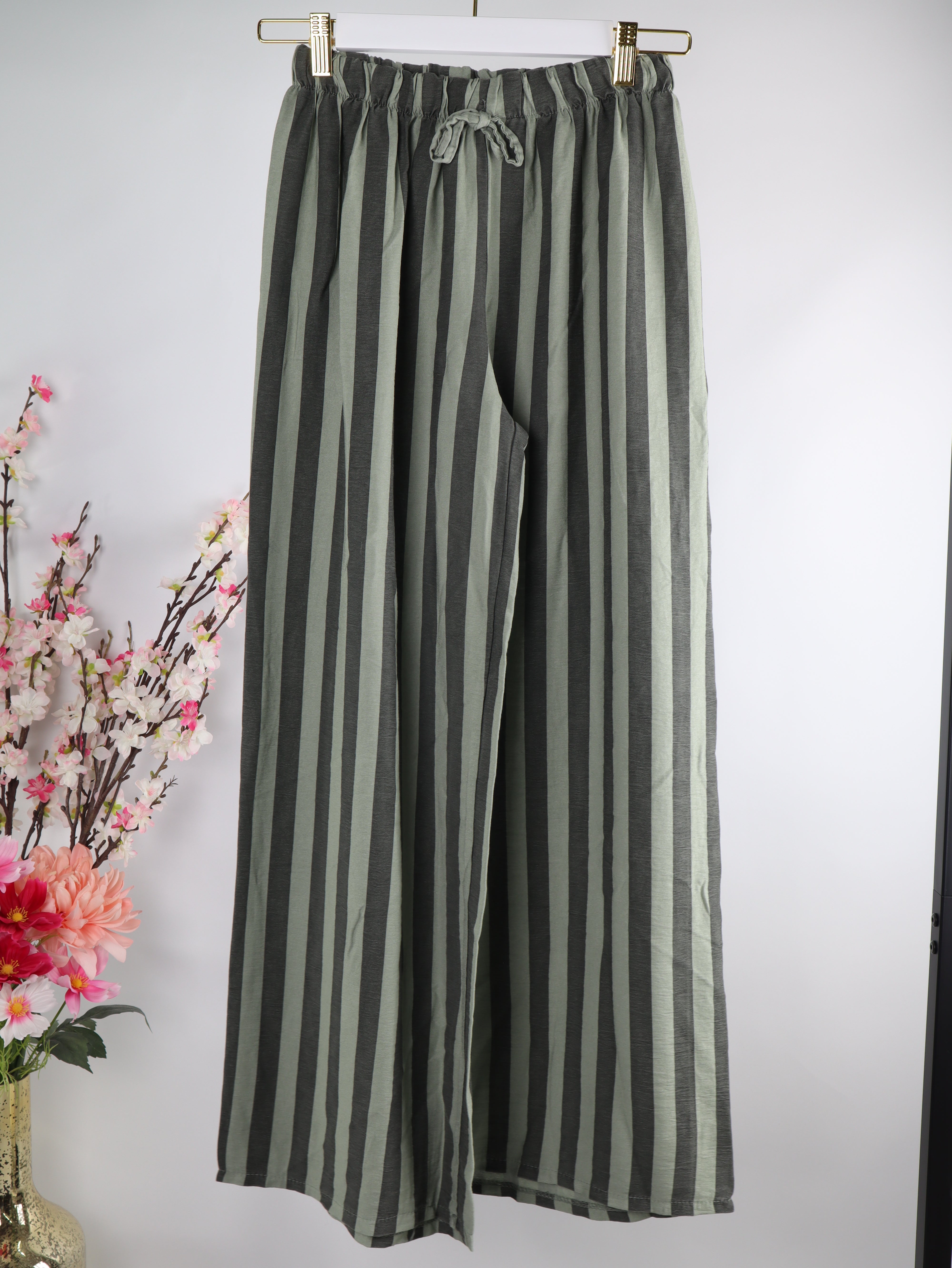 VISKOSE Hose mit Streifenmuster