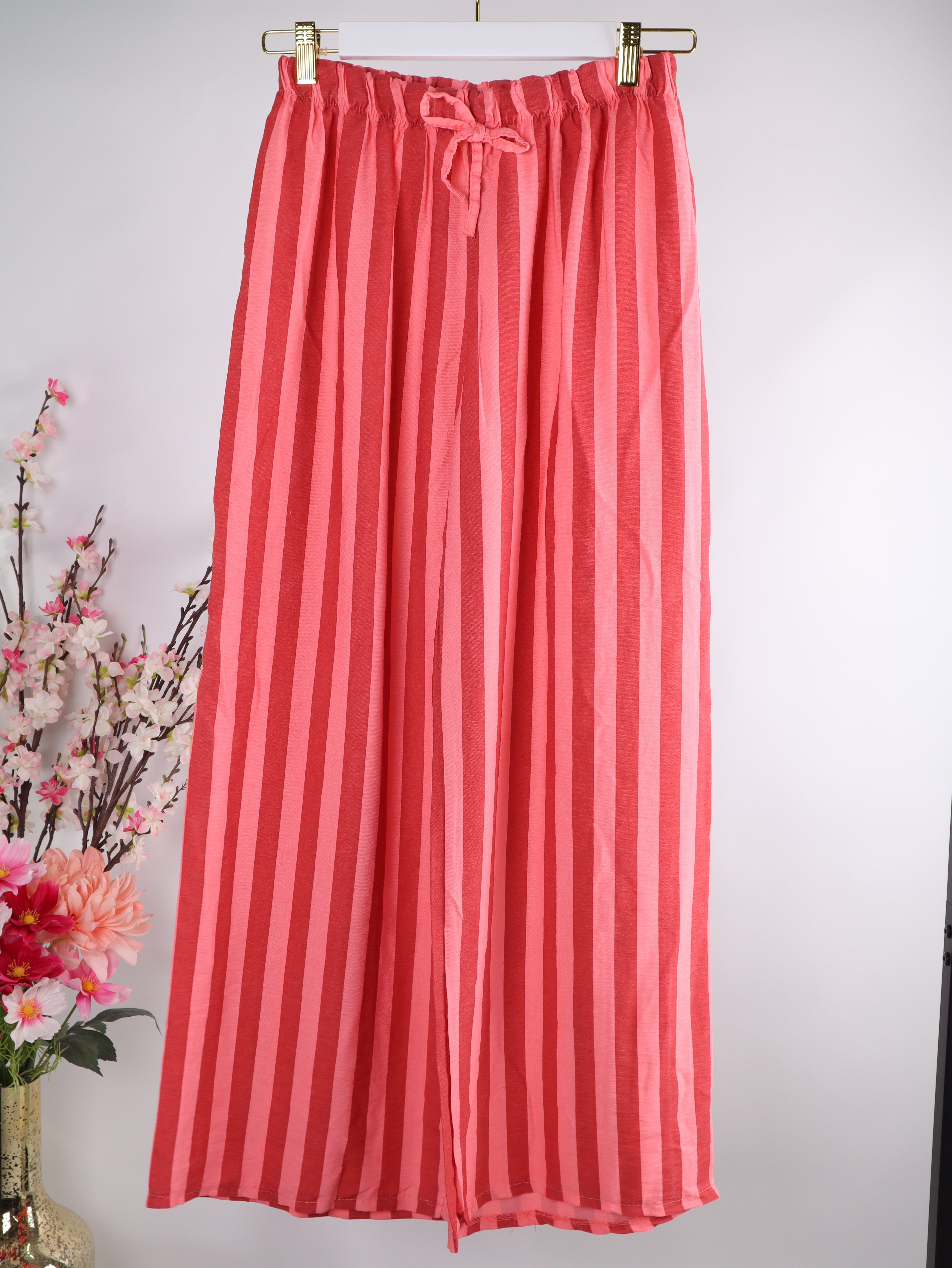 VISKOSE Hose mit Streifenmuster