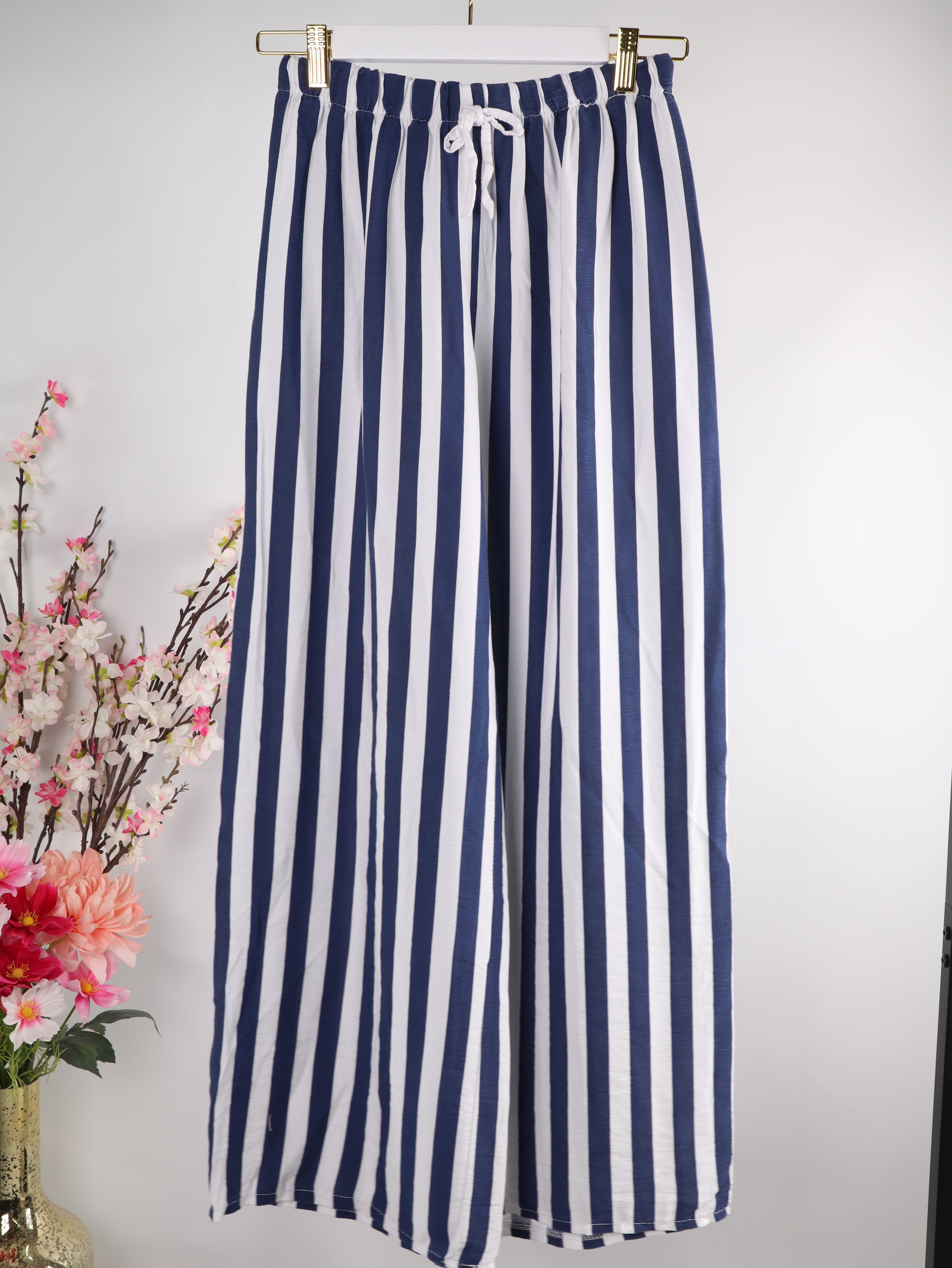 VISKOSE Hose mit Streifenmuster