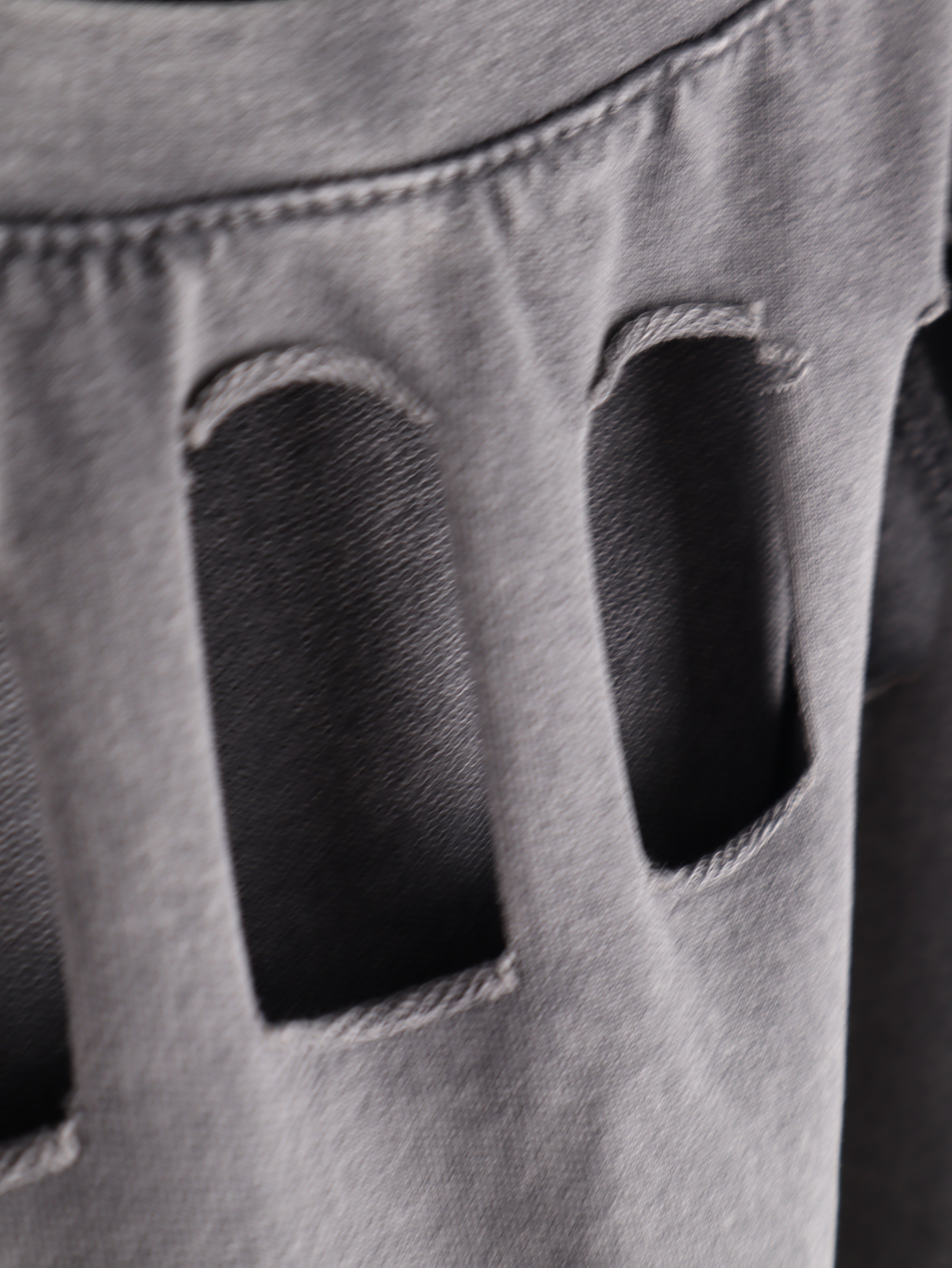 Oversize Shirt Grau mit Cut-Outs