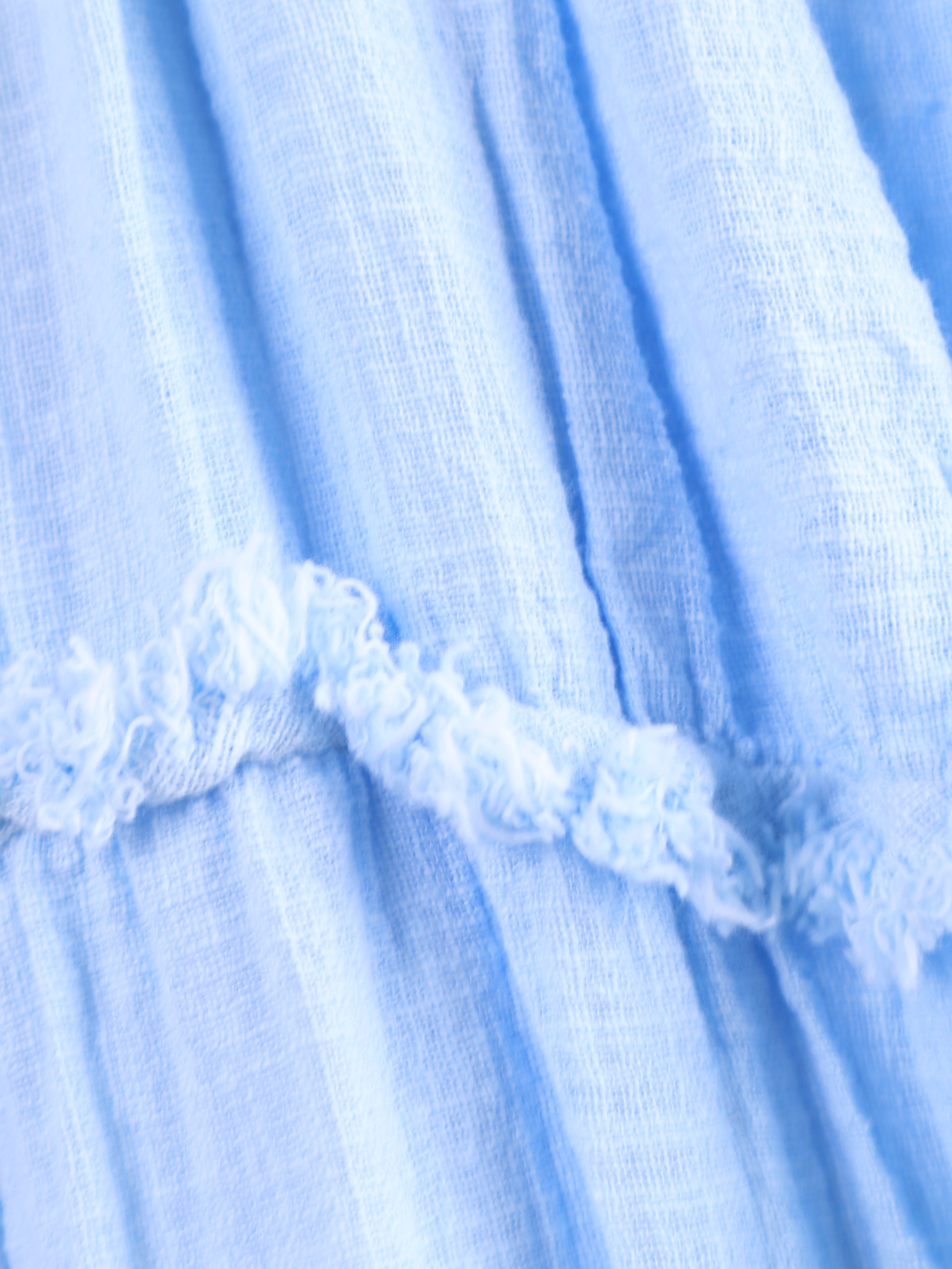 Baumwolle  Maxikleid im Crinkle-Look