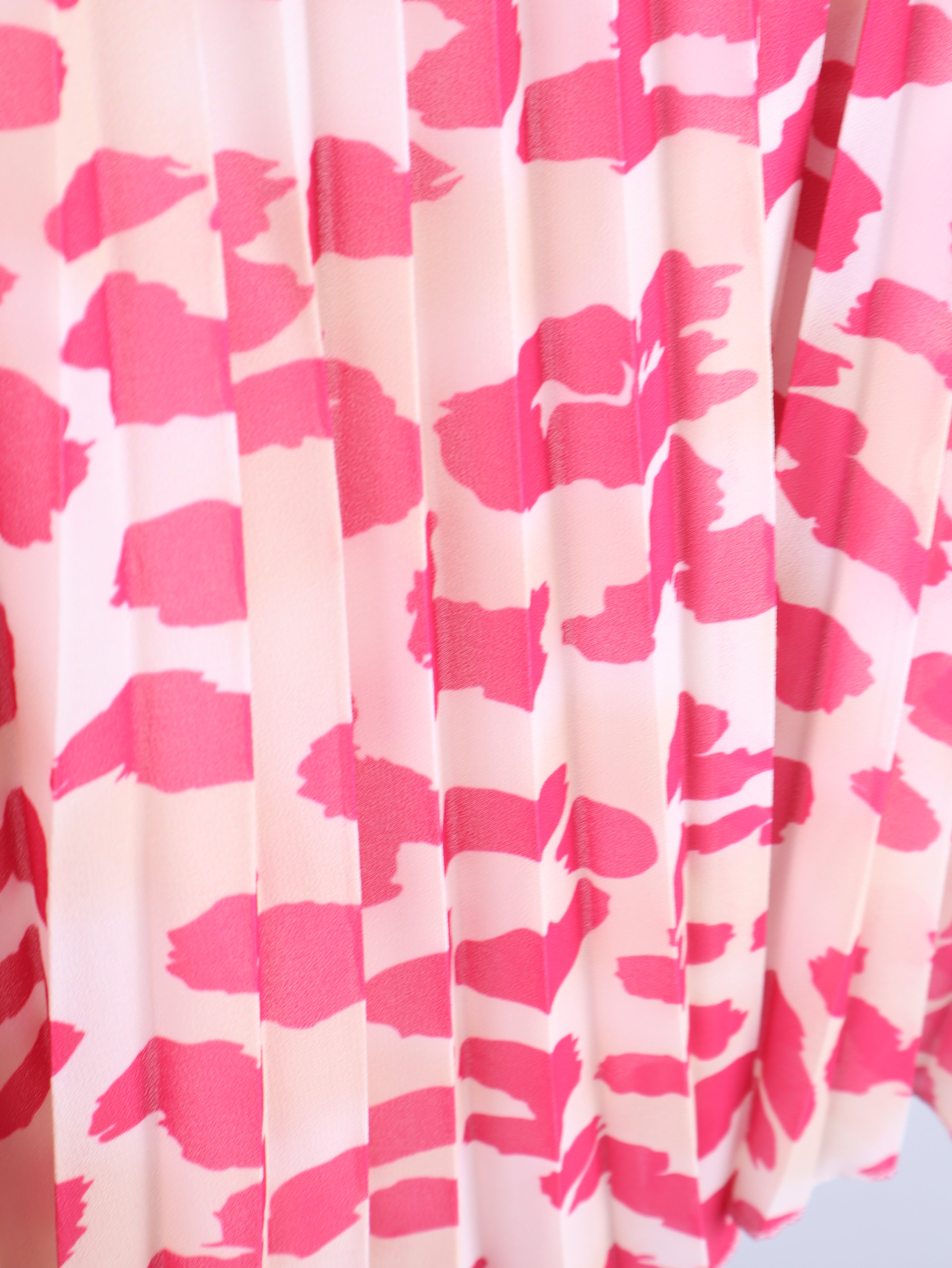 Plissee-Top mit Leo-Print & Innenfutter