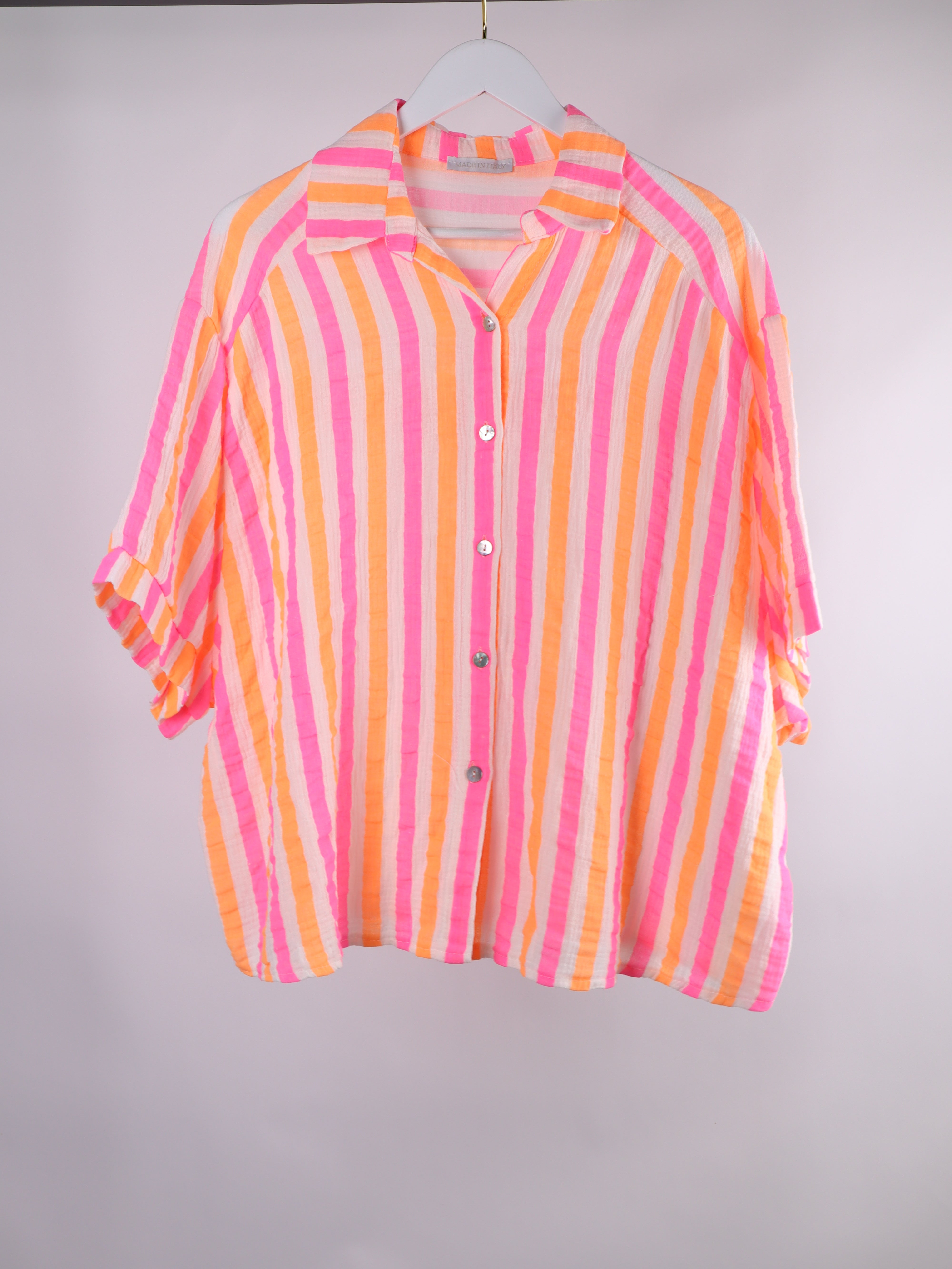 Musselin Bluse NEON STRIPES